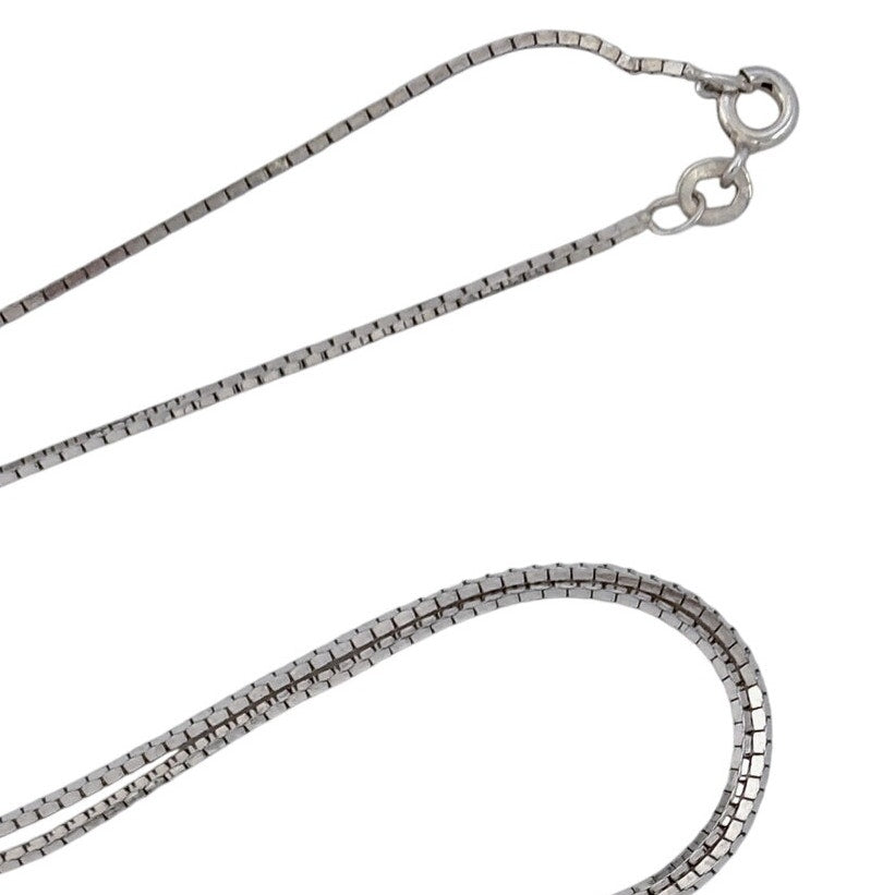 Vintage Sterling Silver 925 Mirror Box Link Chain Necklace 24"