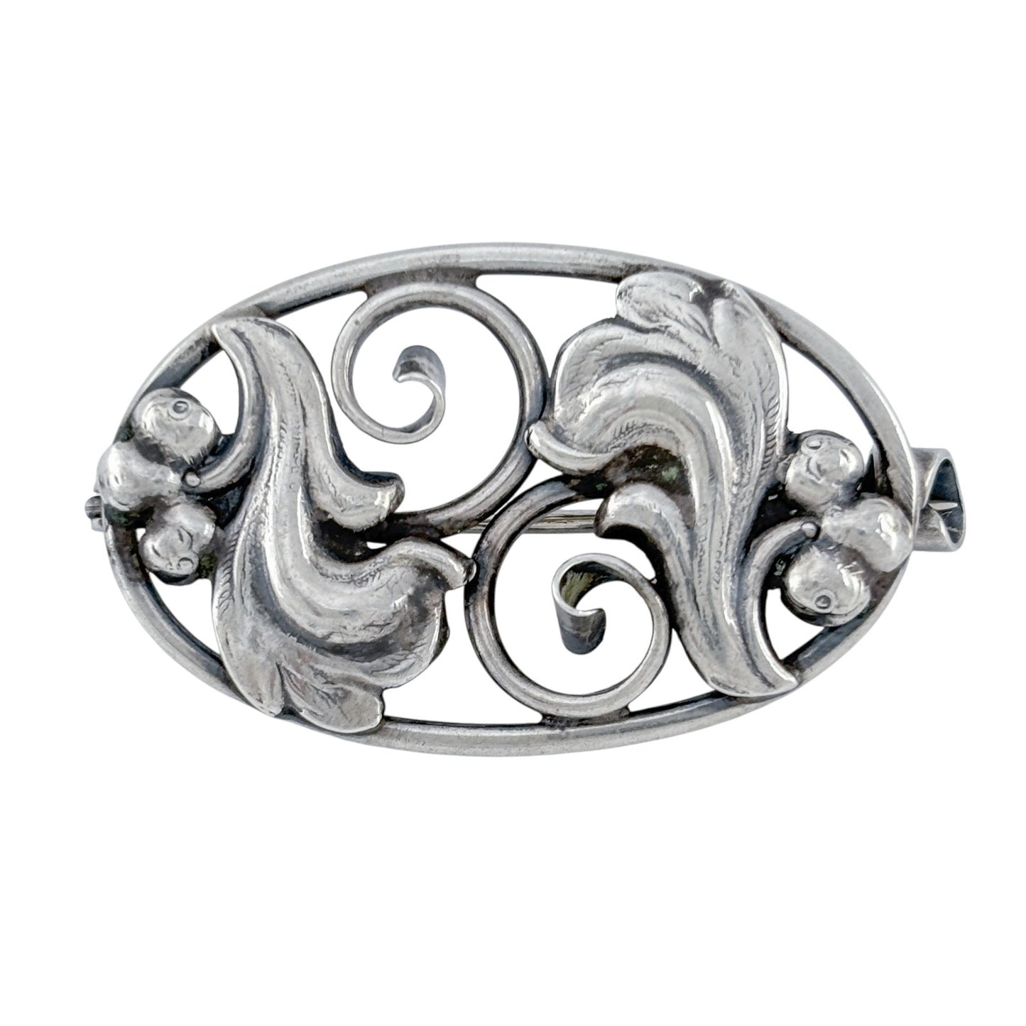 Vintage Sterling Silver 830 Art Nouveau Brooch