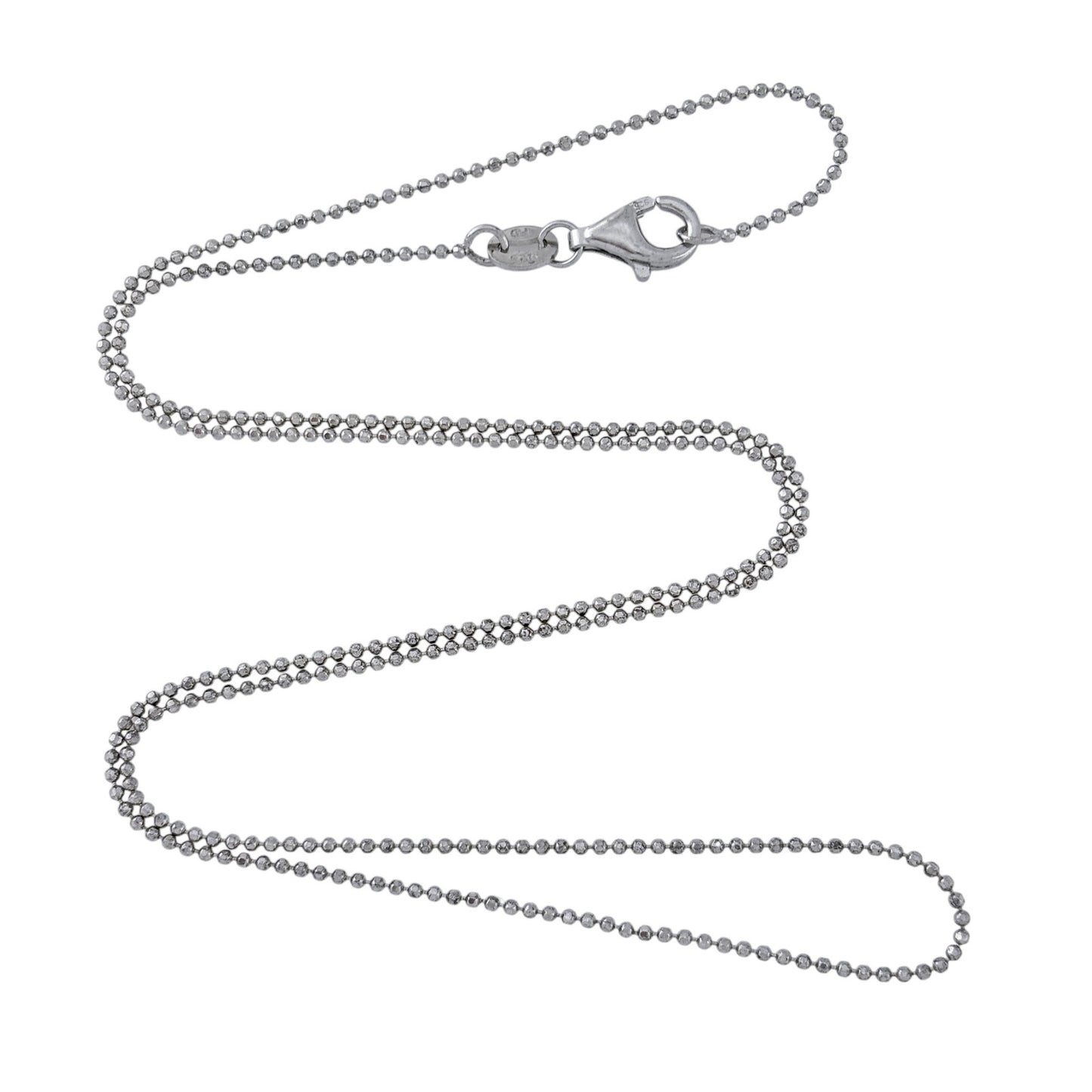 Vintage Sterling Silver 925 Ball Bead Chain Necklace 18"