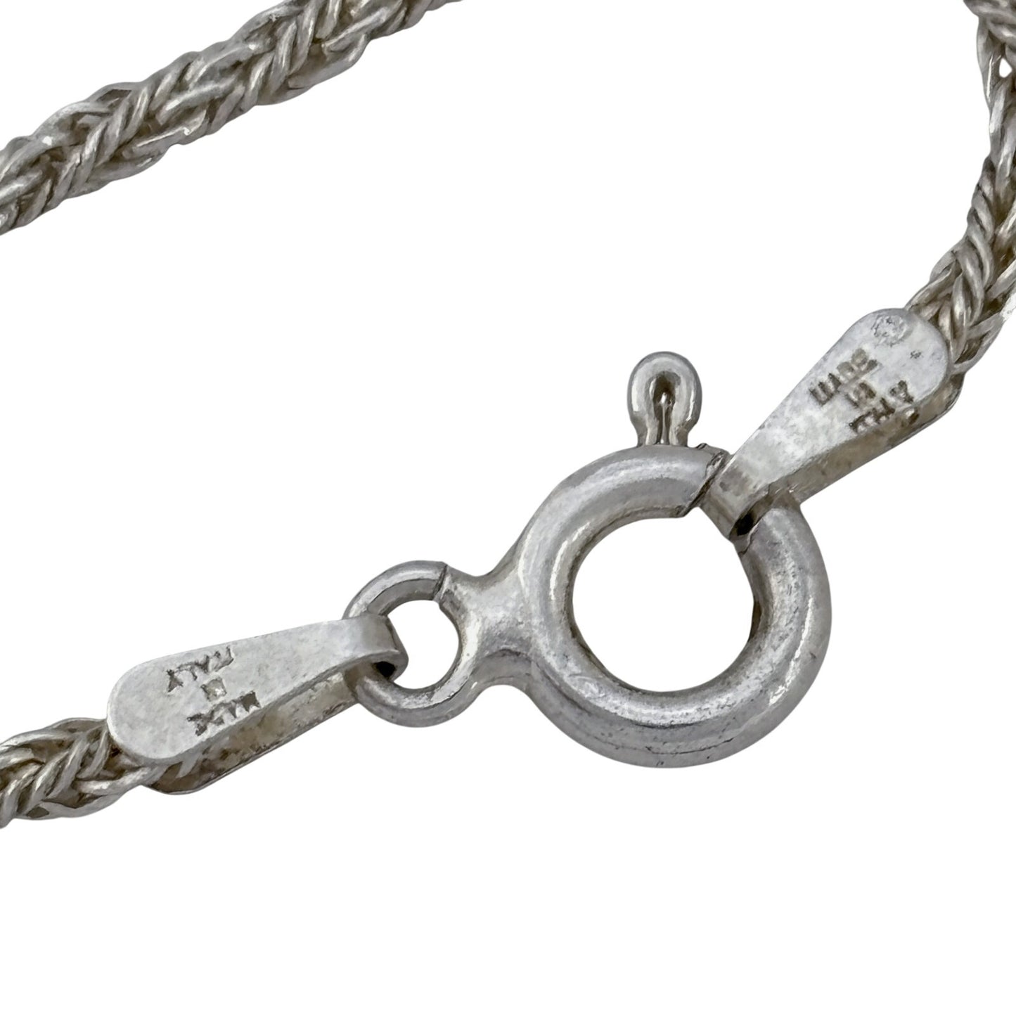 Vintage Italian Sterling Silver 925 Rope Link Chain Necklace 26.5"