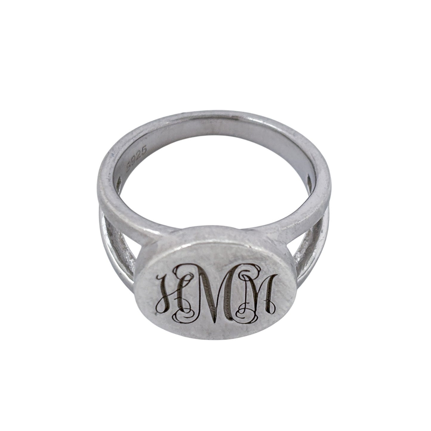 Vintage Sterling Silver 925 "HMM" Monogram Ring Size 8
