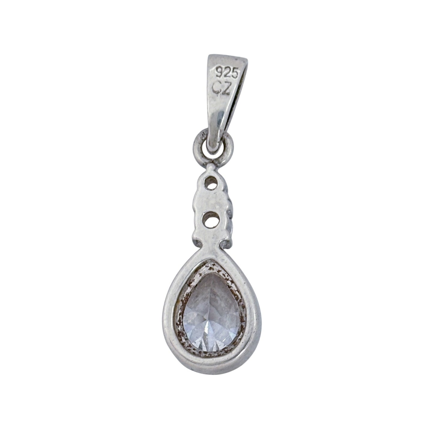 Vintage Sterling Silver 925 Cubic Zirconia Teardrop Pendant