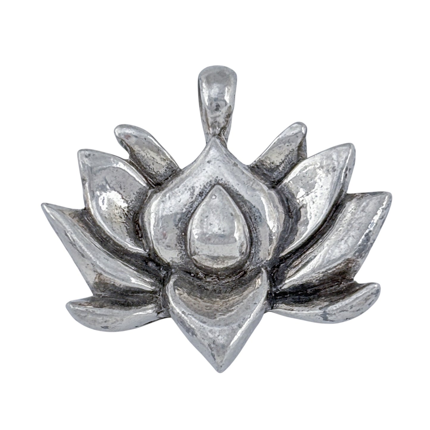 Vintage Sterling Silver 925 Lotus Flower Pendant