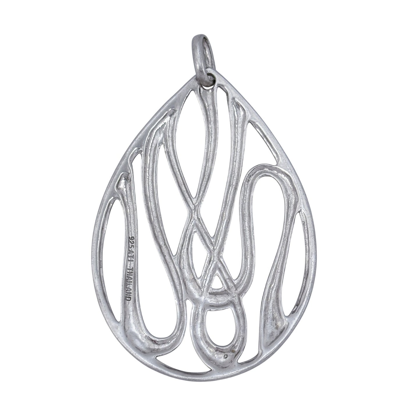 Vintage Sterling Silver 925 Teardrop Filigree Pendant