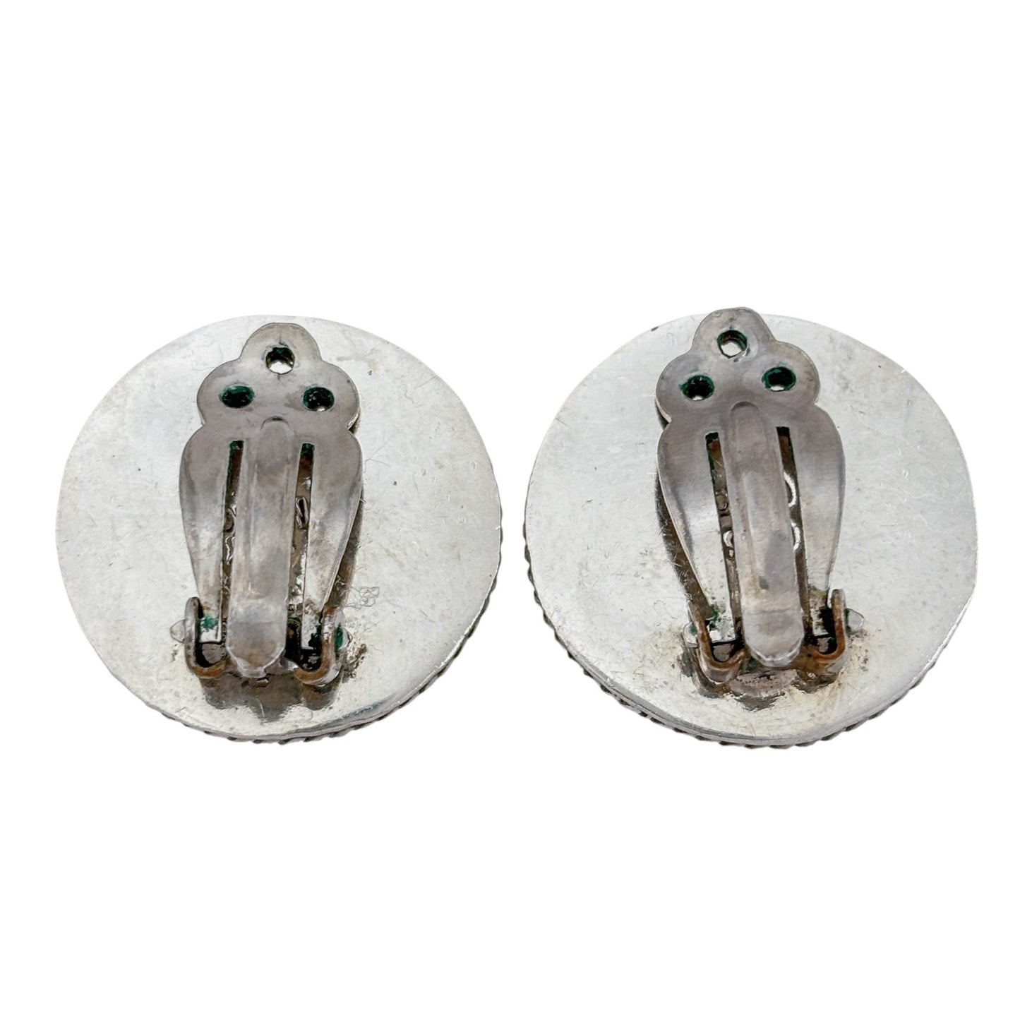 Vintage Sterling Silver 925 Domed Rope Clip On Earrings