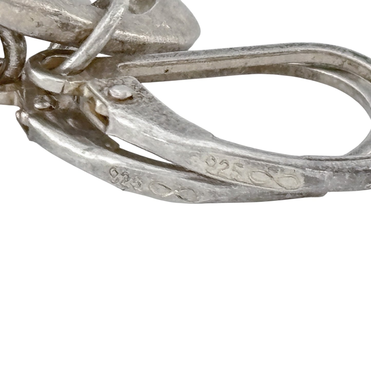 Vintage Sterling Silver 925 Linked Oval Dangle Earrings