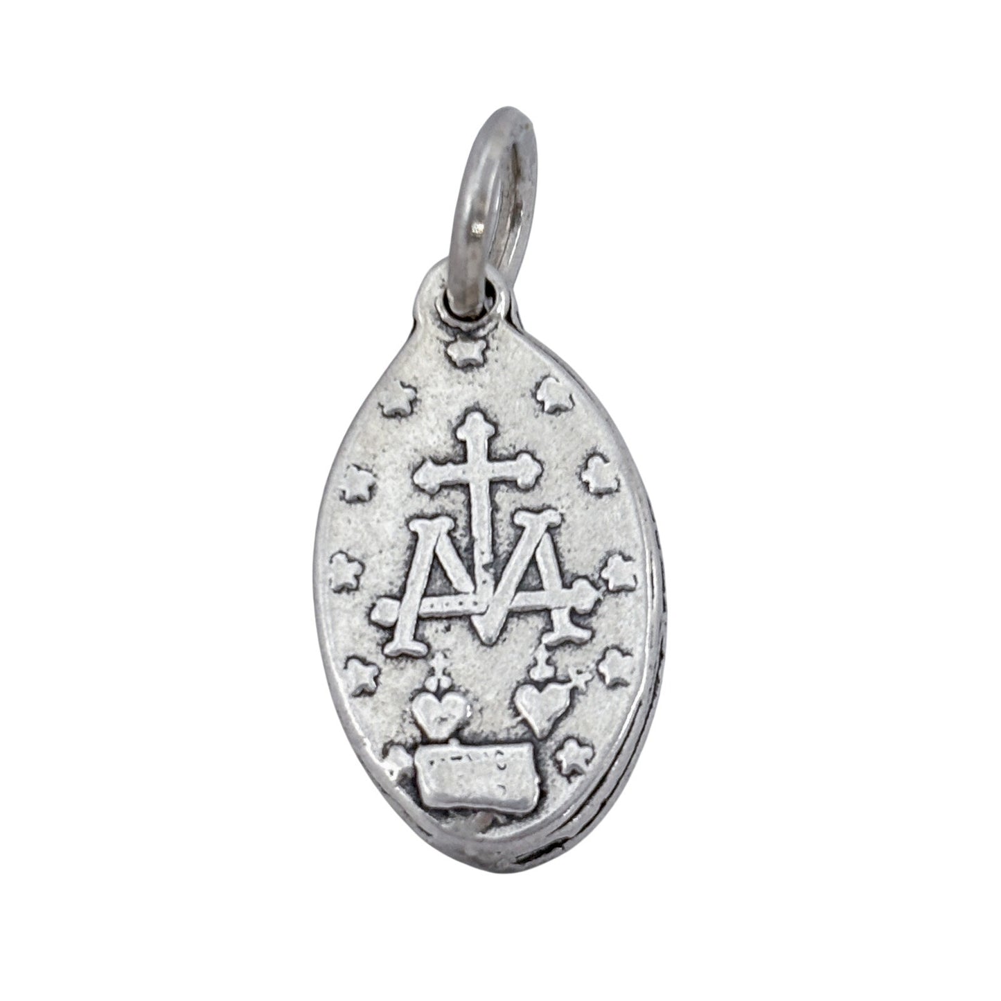 Vintage Sterling Silver 925 The Virgin Mary Miraculous Medal Pendant