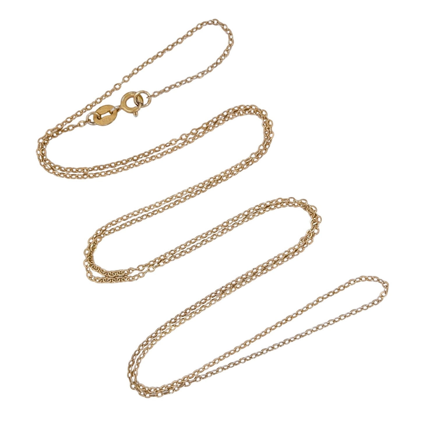 Vintage Gold-Tone Sterling Silver 925 Cable Link Chain Necklace 28"