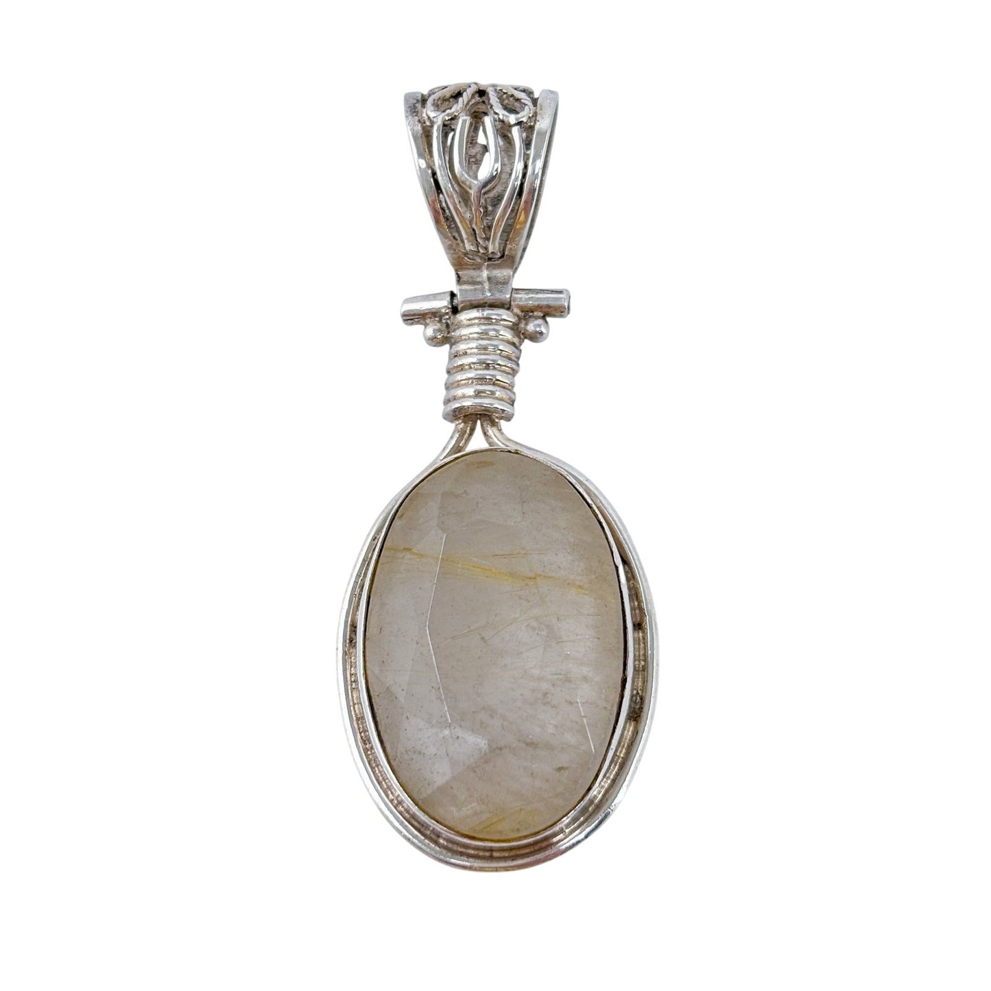 Vintage Sterling Silver 925 Quartz Pendant