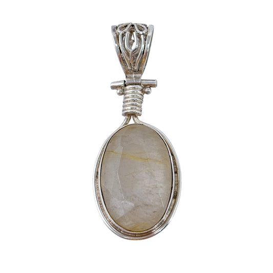 Vintage Sterling Silver 925 Quartz Pendant