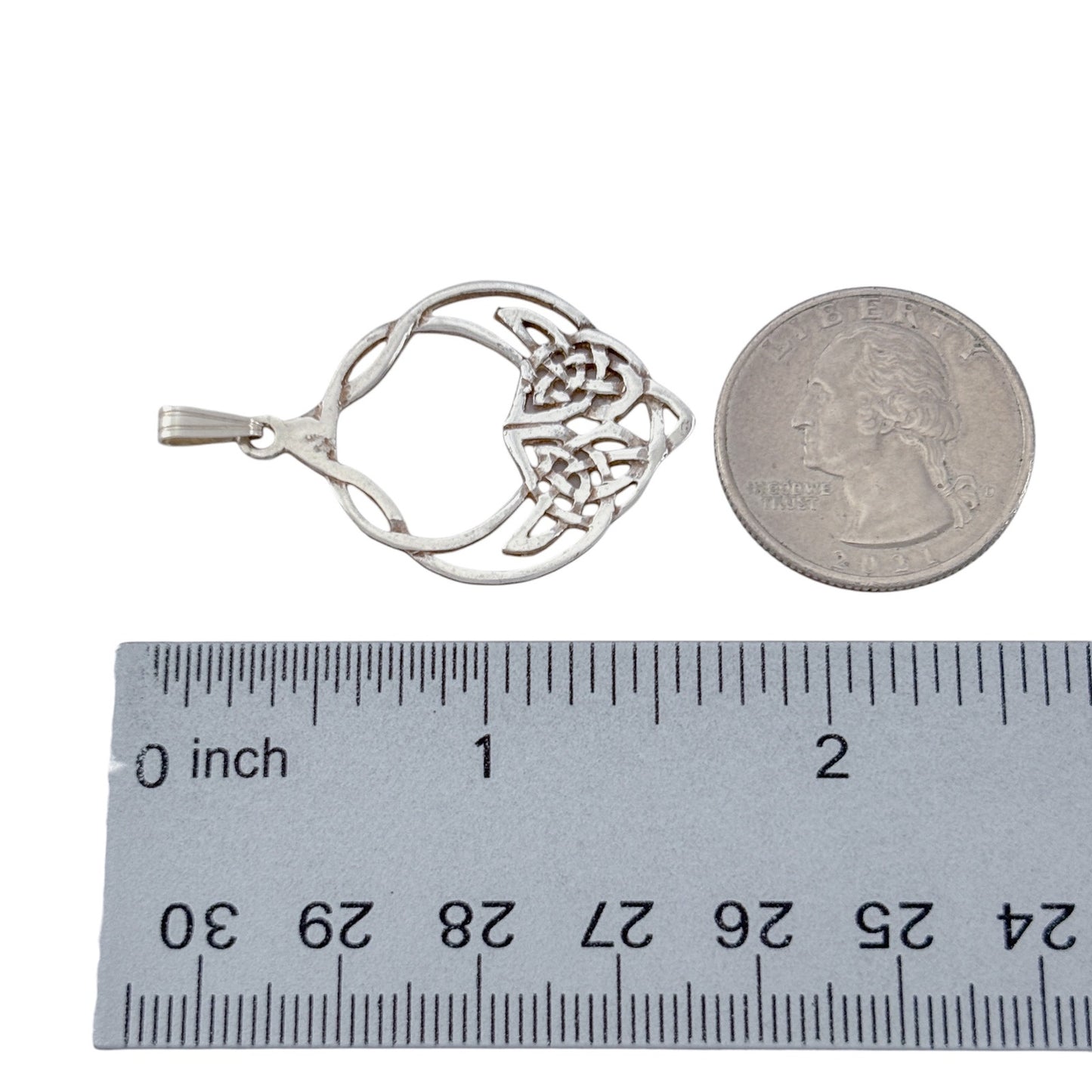 Vintage Sterling Silver 925 Celtic Wolf Knot Pendant