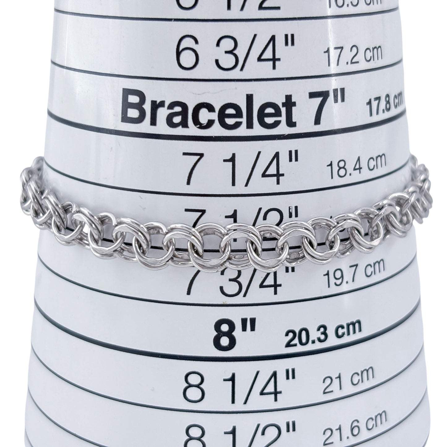 Vintage Sterling Silver 925 Charm Bracelet Chain 7.5"