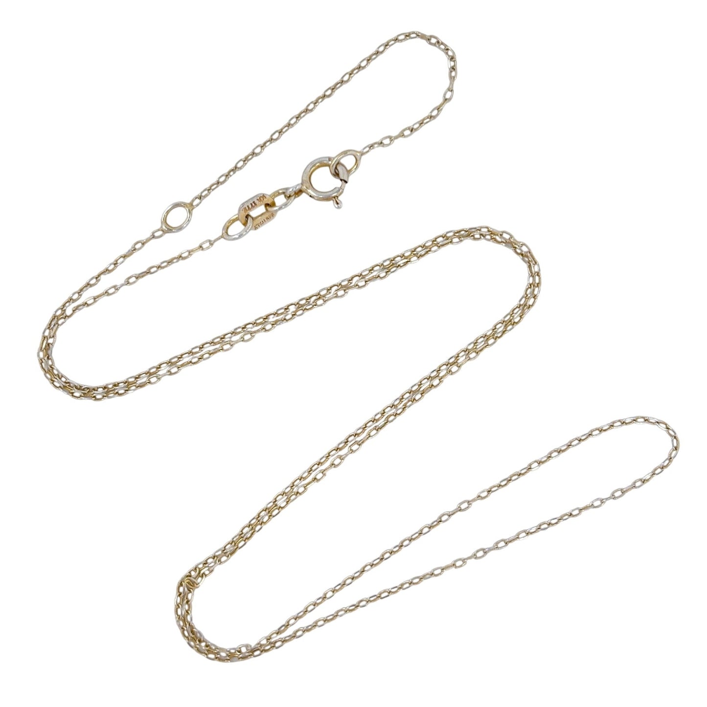 Vinage Gold-Tone Sterling Silver 925 Cable Link Chain Necklace 16"-18"