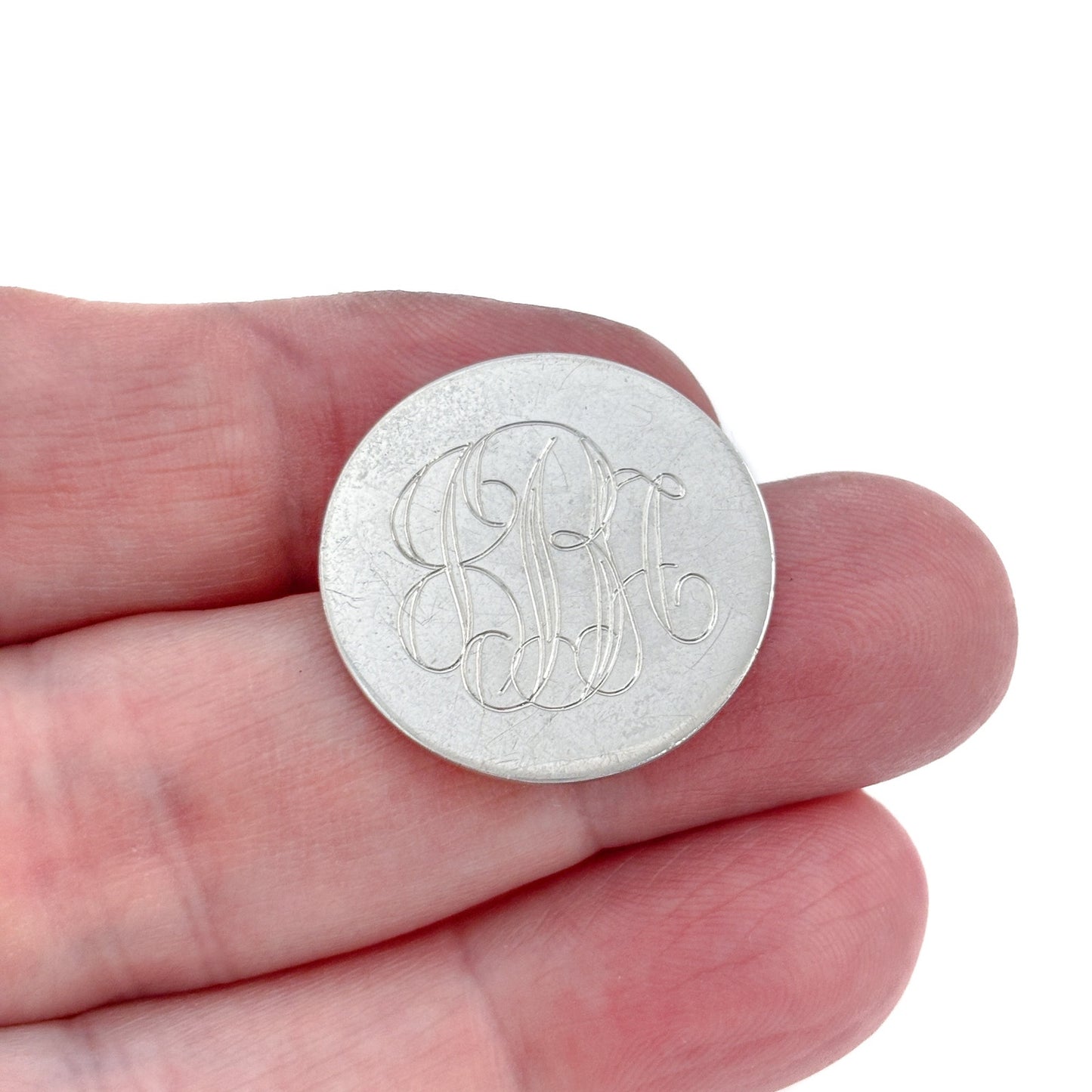 Vintage Sterling Silver 925 Monogram Brooch