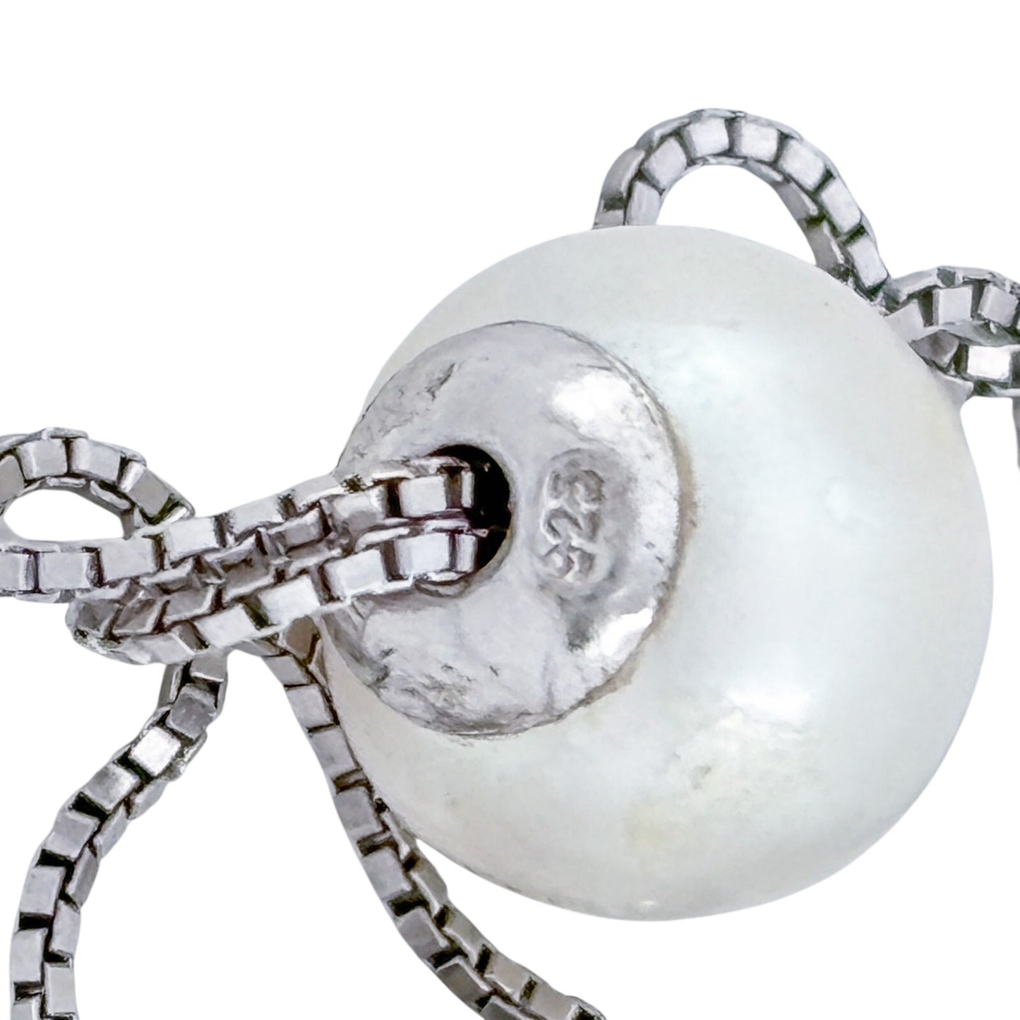 Vintage Sterling Silver 925 Pearl Adjustable Bracelet