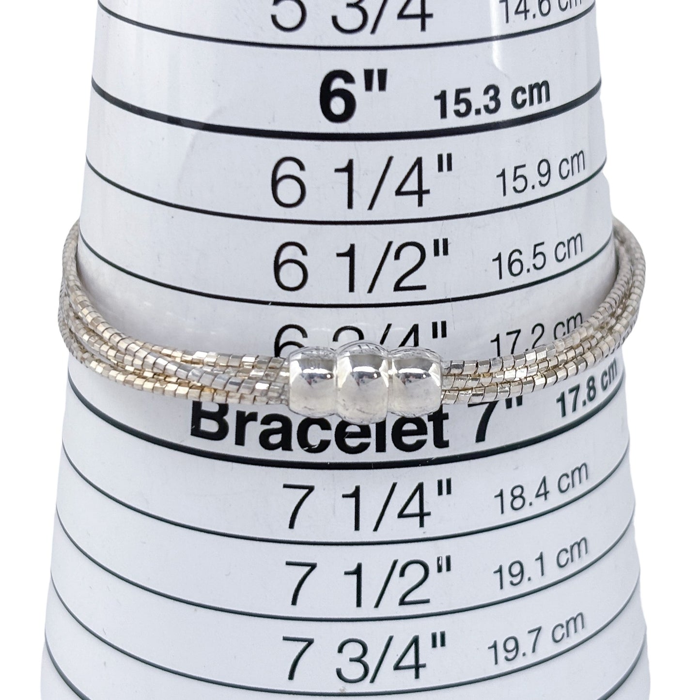 Estate Italy Dyadema Sterling Silver 925 5-Strand Bead Chain Bracelet 6.75"