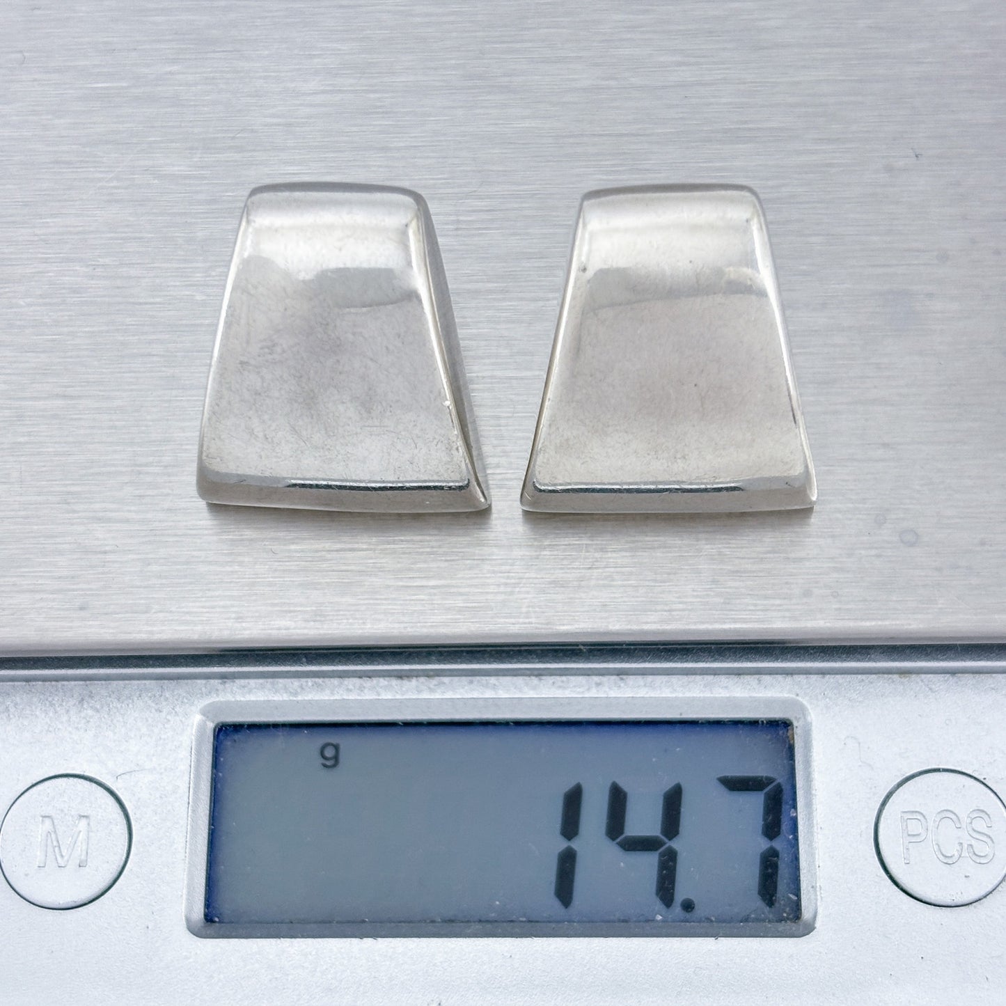 Vintage Sterling Silver 925 Trapezoid Earrings
