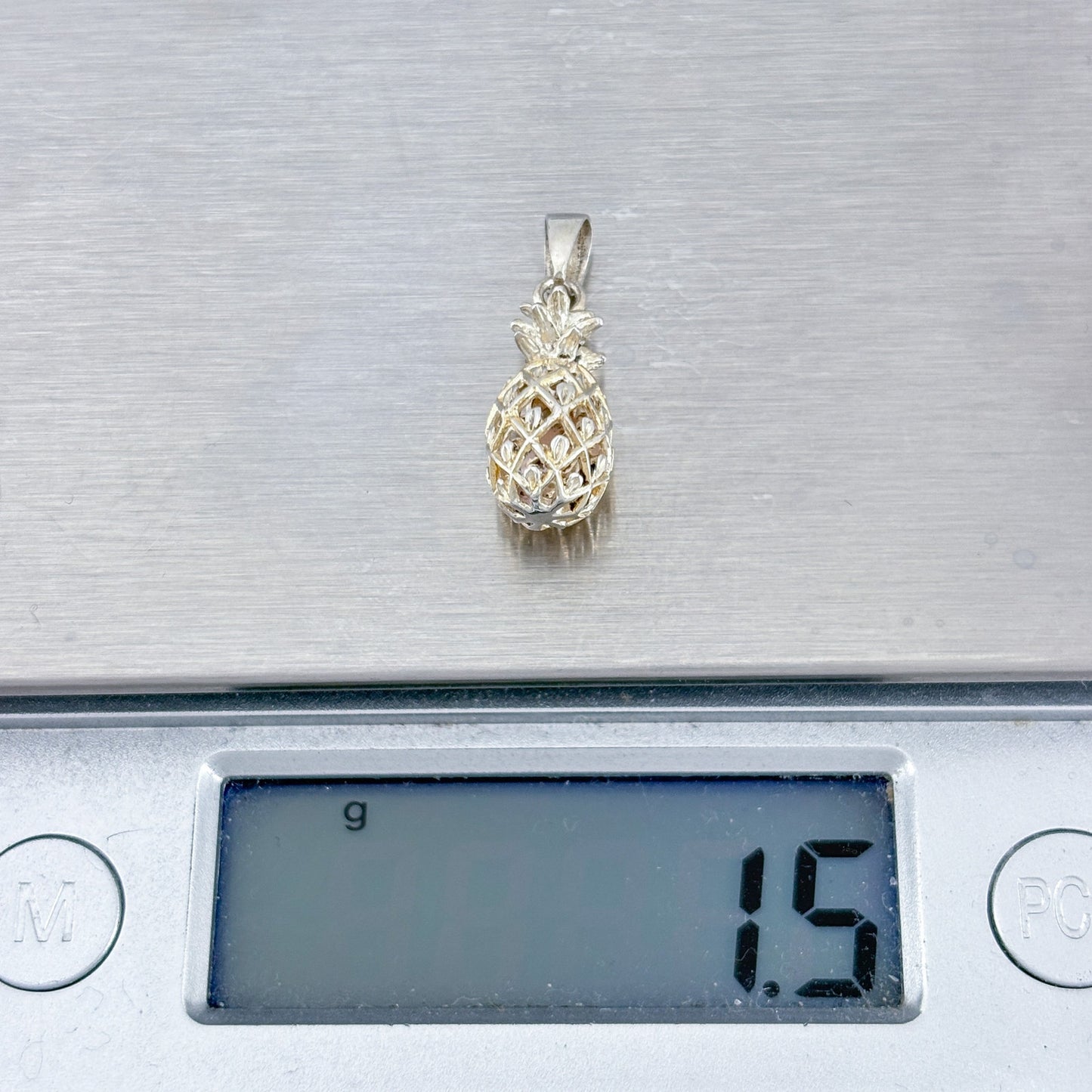 Vintage Sterling Silver 925 Pineapple Charm Pendant