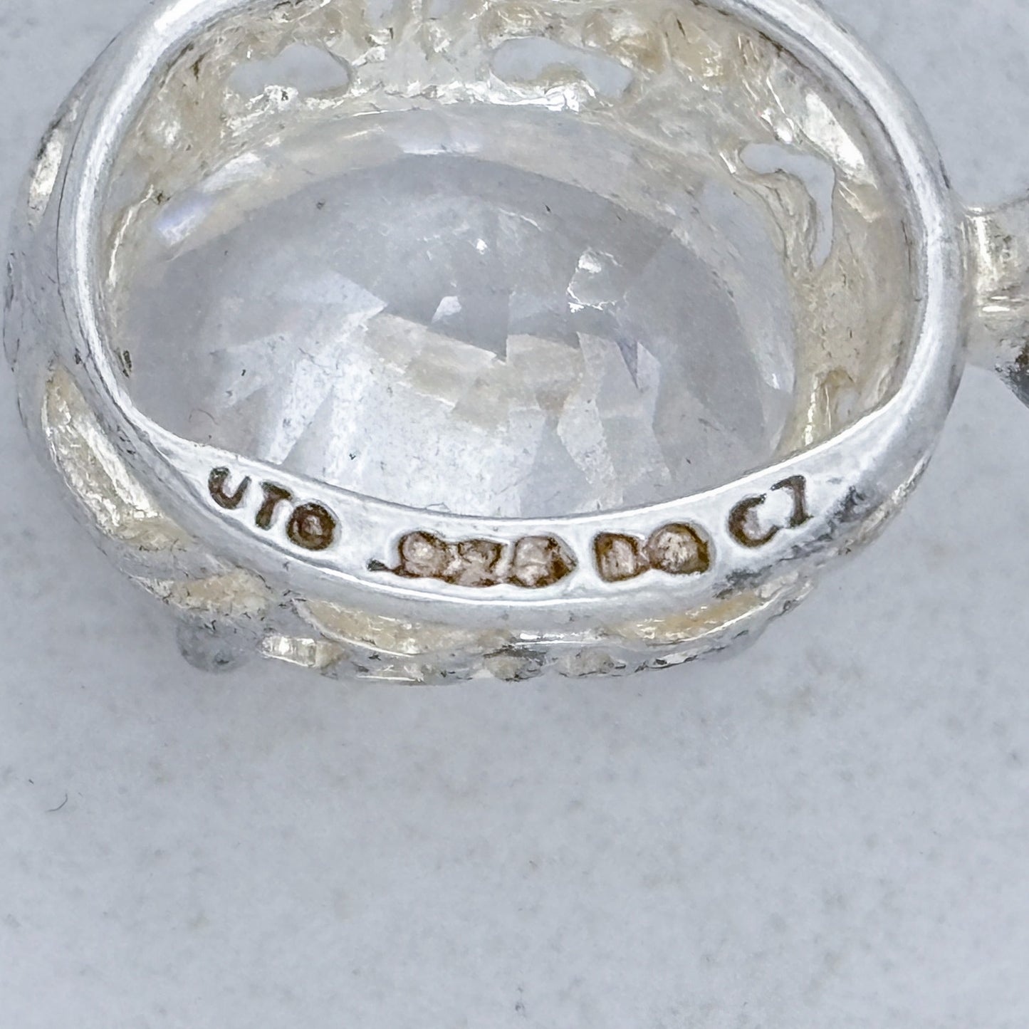 Vintage Sterling Silver 925 Cubic Zirconia Pendant