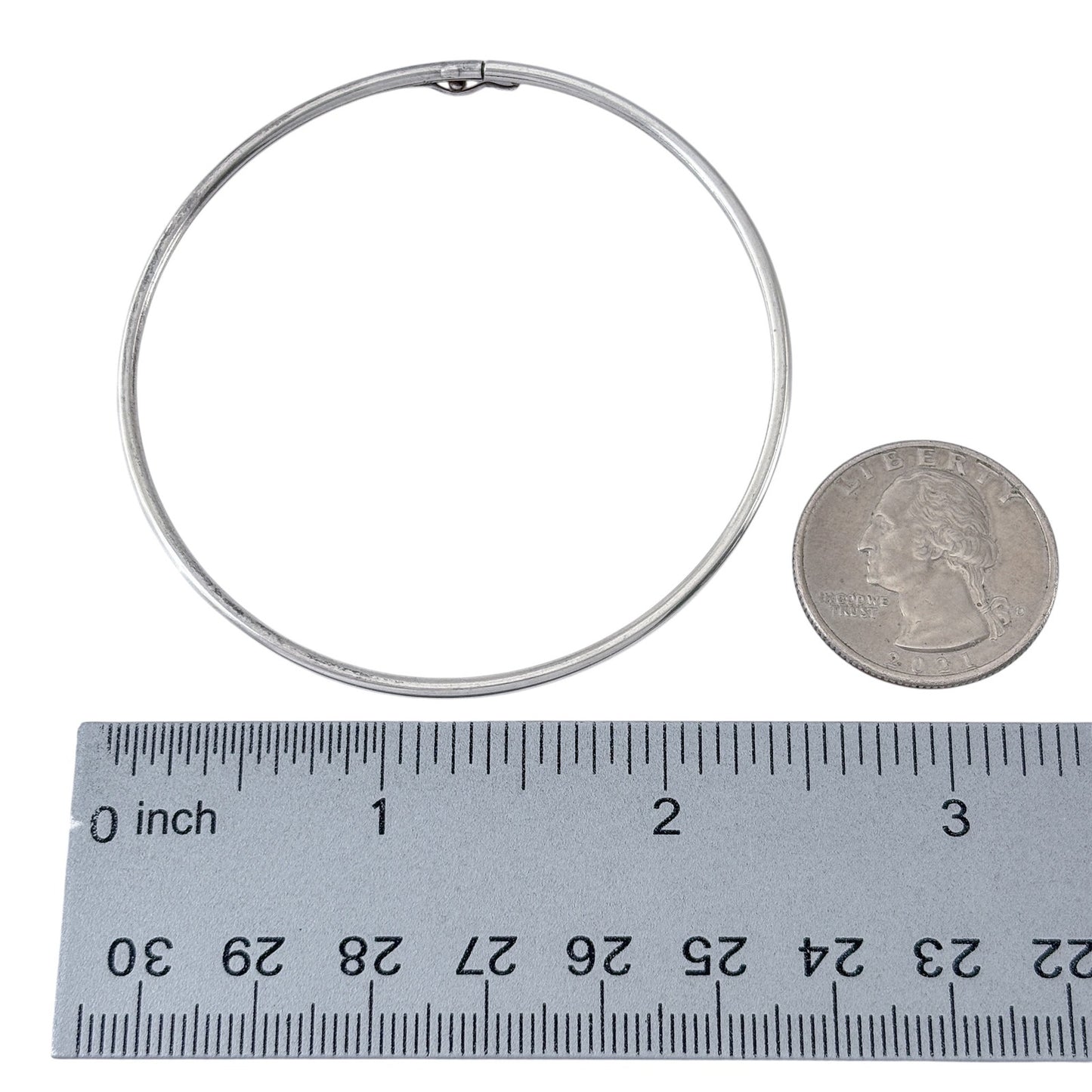 Vintage Sterling Silver 925 Bangle Latch Bracelet 7.5"