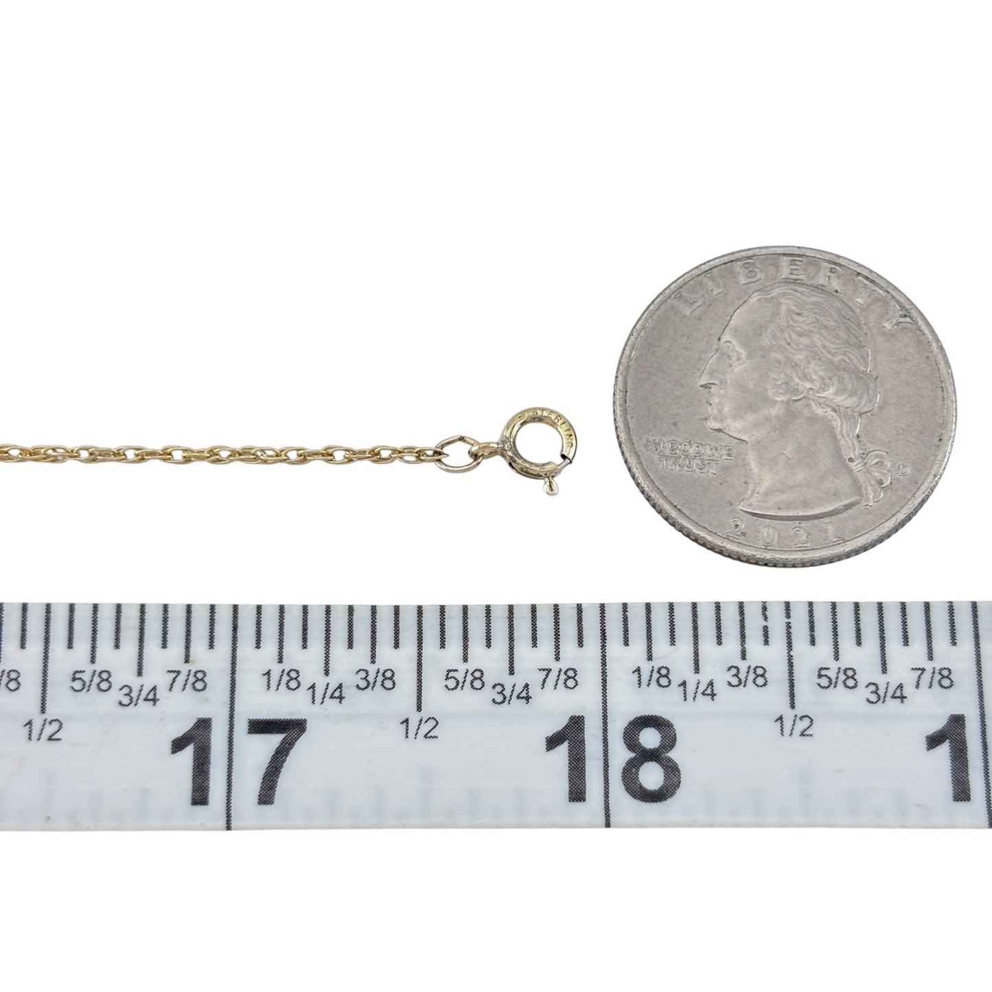 Vintage Gold-Tone Sterling Silver 925 Singapore Chain Necklace 18"
