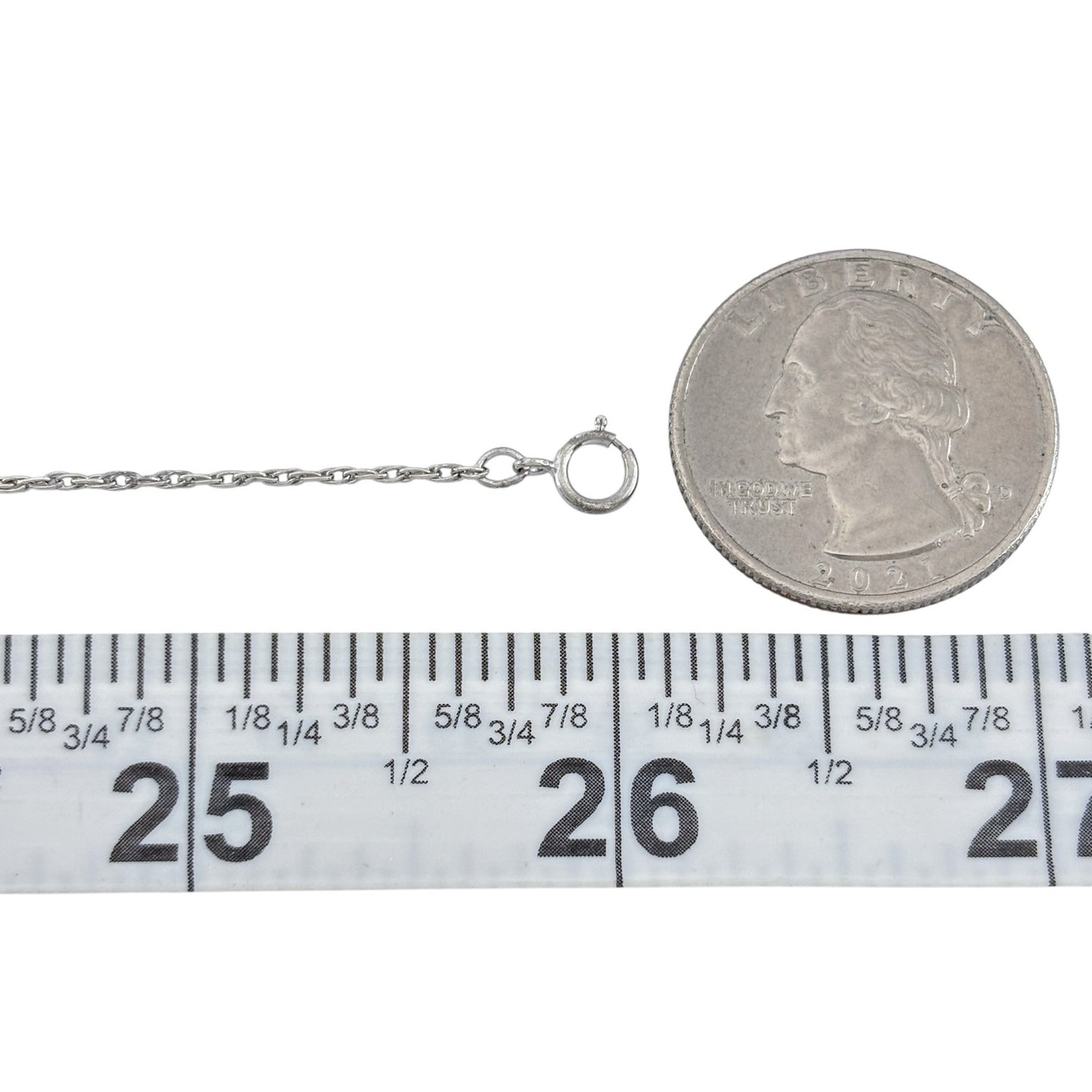 Vintage Sterling Silver 925 Rope Chain Necklace 26"