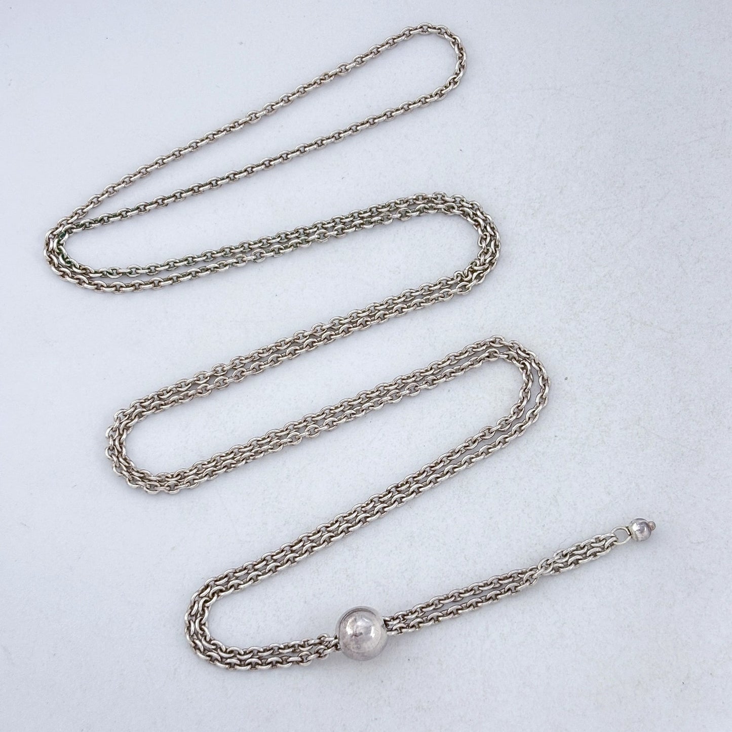 Vintage Sterling Silver 925 Ball Chain Necklace Up to 36"