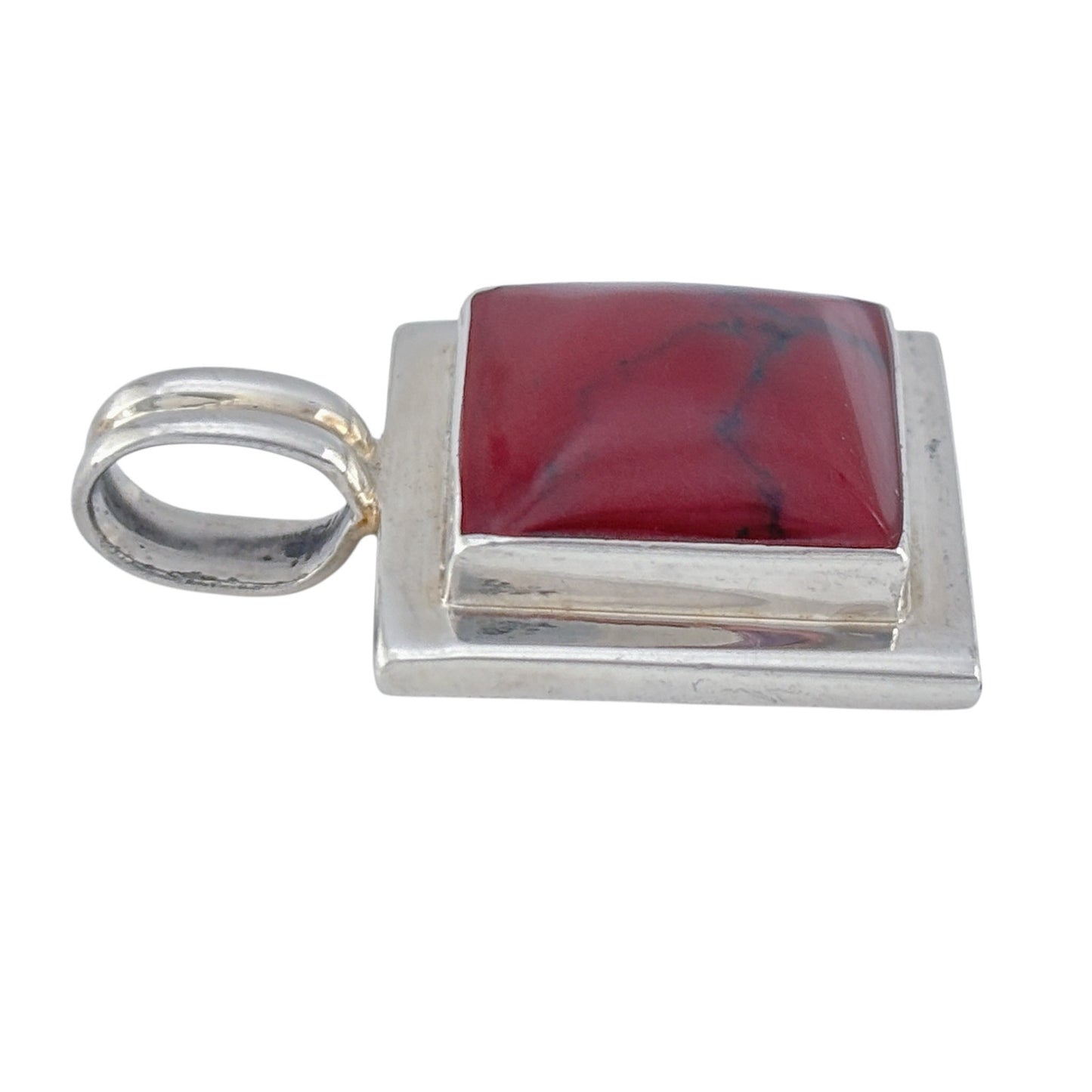 Vintage Mexican Sterling Silver 925 Red Jasper Pendant