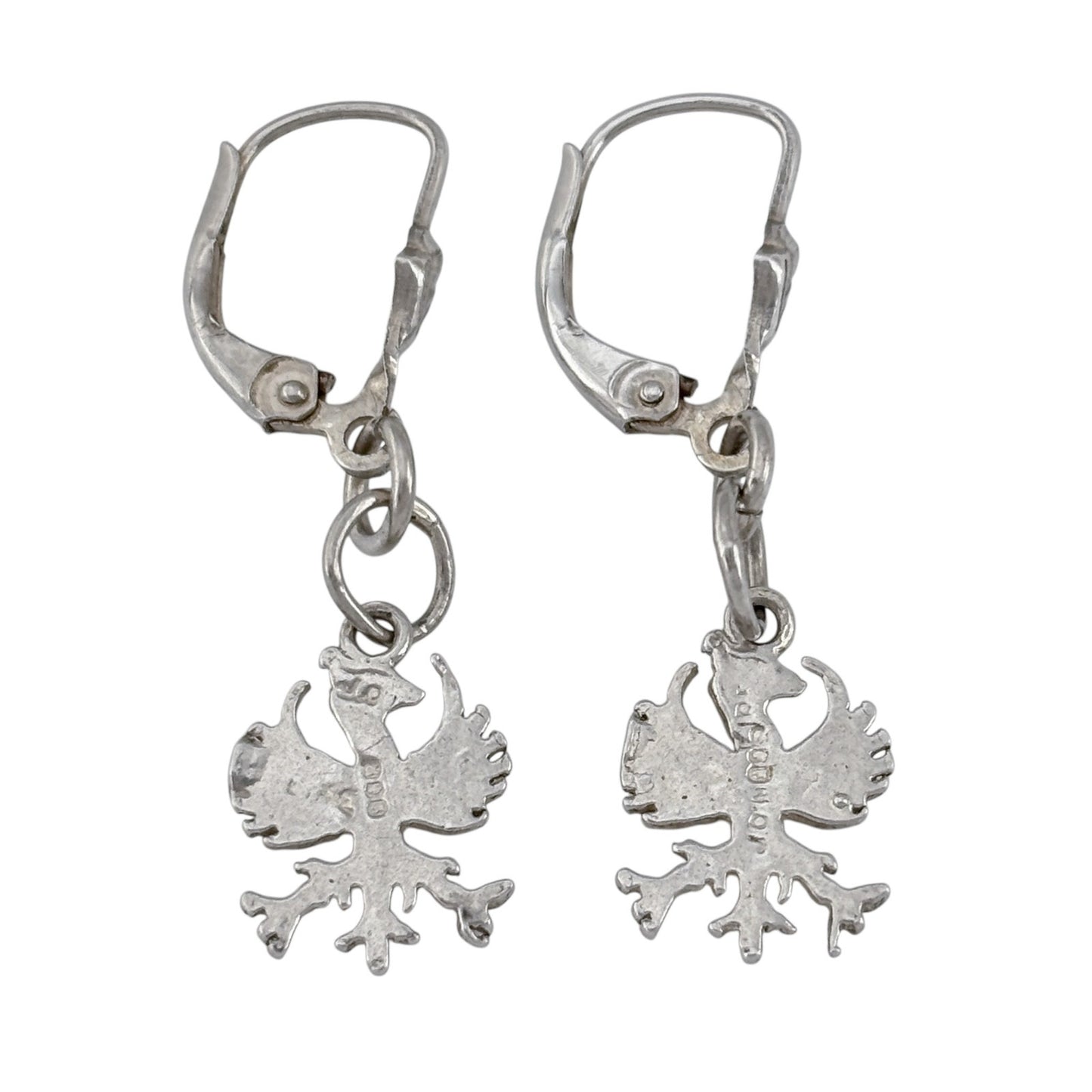 Vintage Sterling Silver 800 Polish Eagle Dangle Earrings