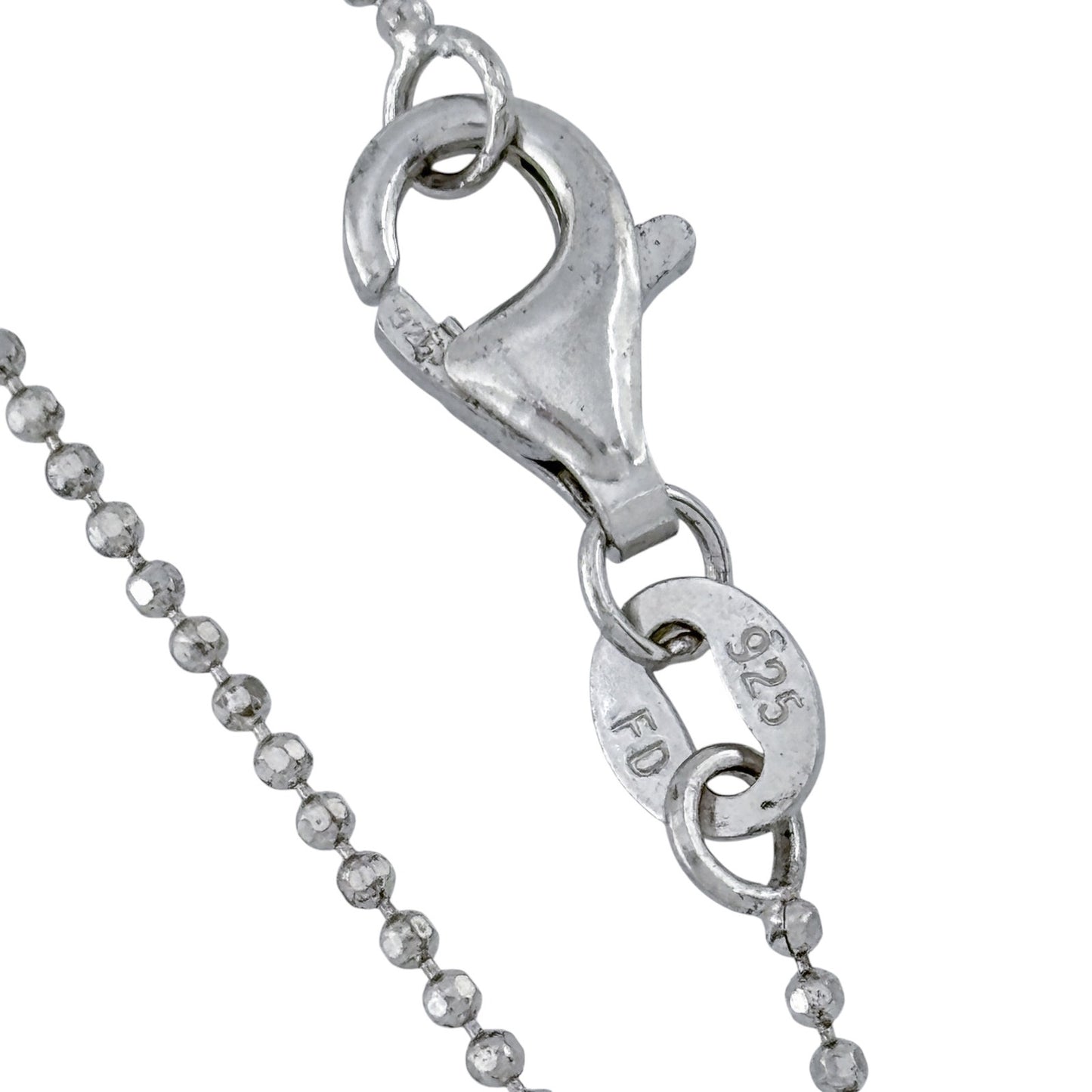 Vintage Sterling Silver 925 Ball Bead Chain Necklace 18"