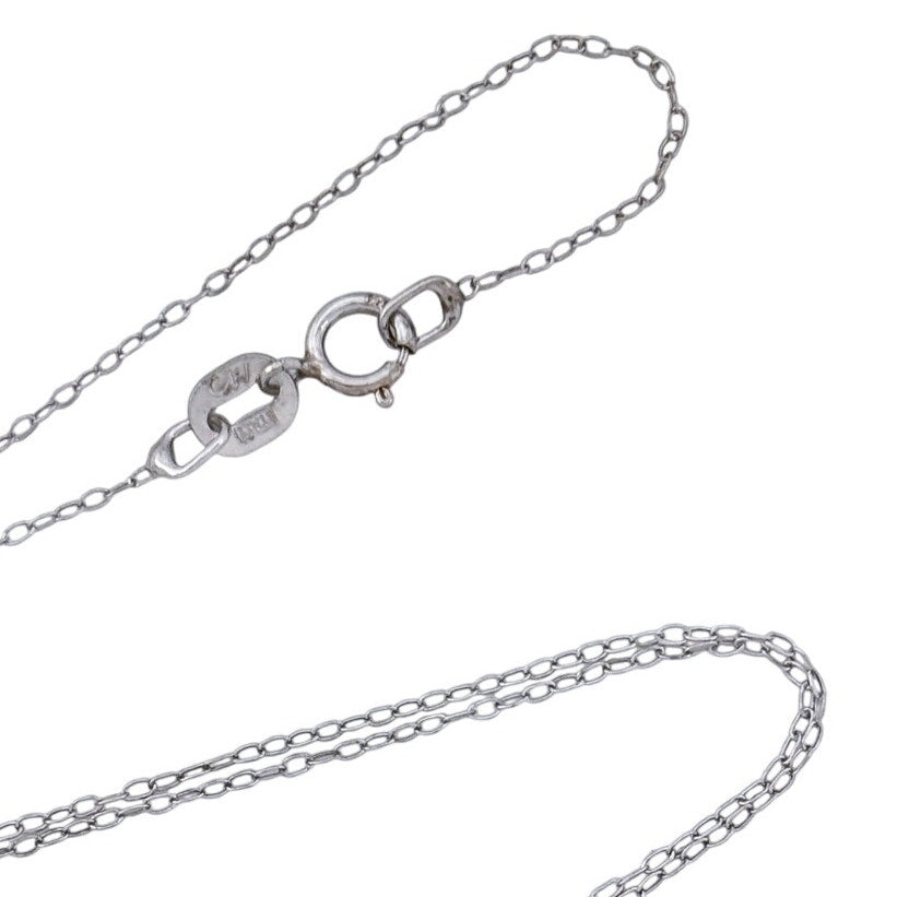 Vintage Italy Sterling Silver 925 Cable Link Chain Necklace 18"