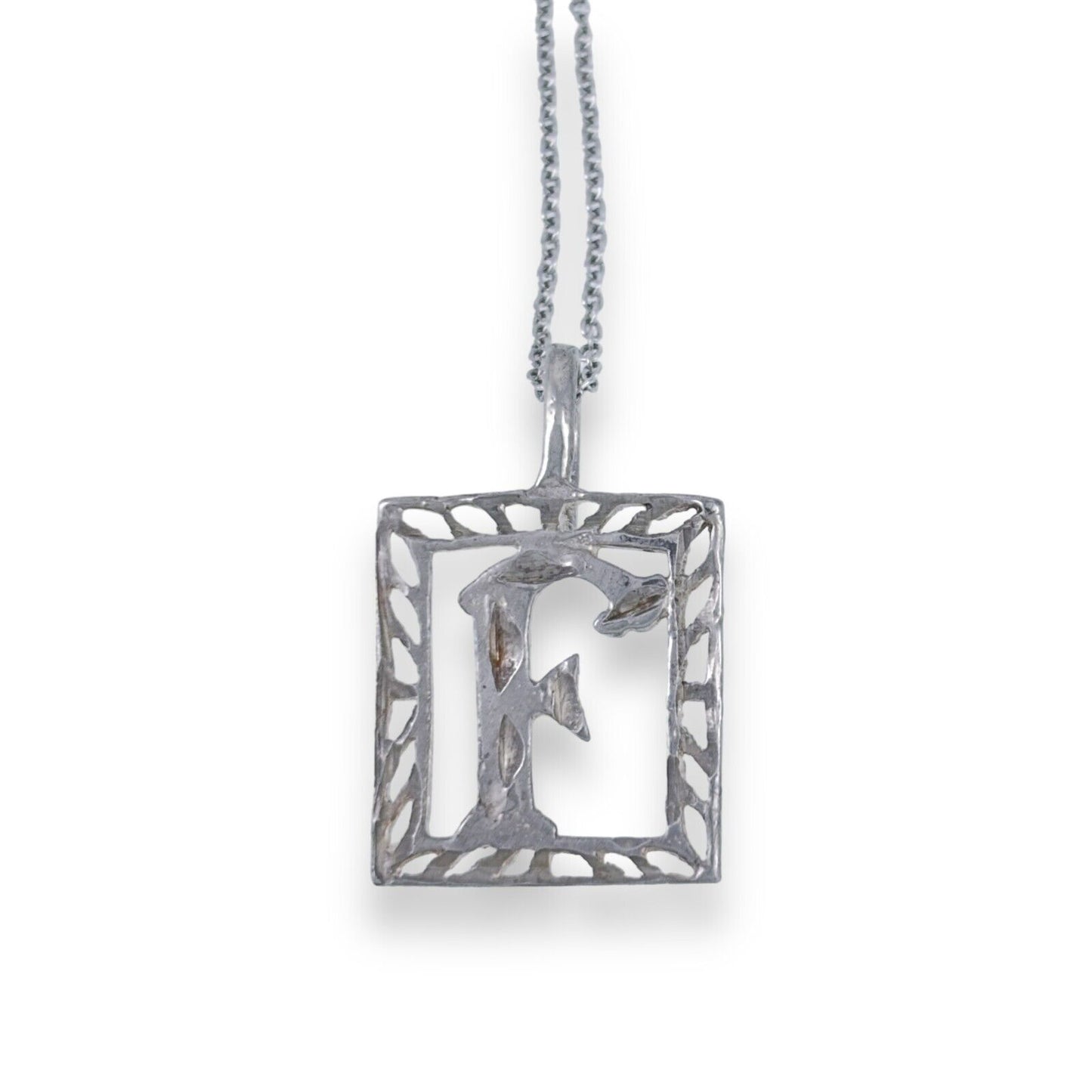 Vintage Sterling Silver 925 Cut-Out F Initial (Pendant Only)