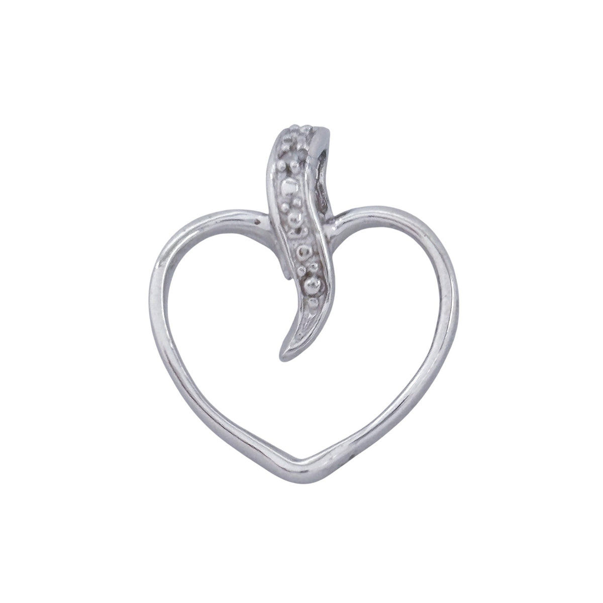 Vintage Sterling Silver 925 Metal Stud Accent Heart Pendant