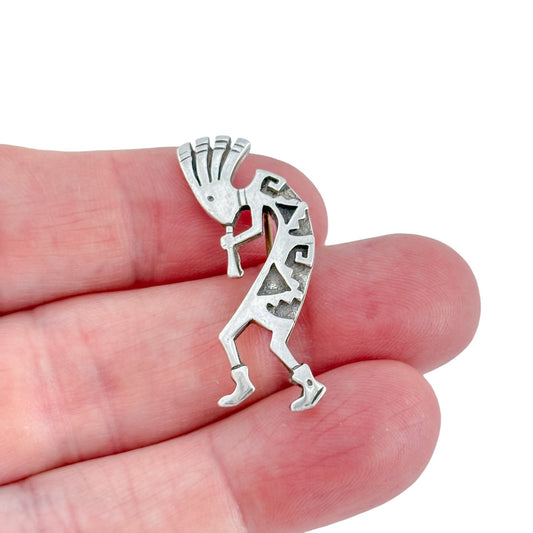 Vintage Sterling Silver 925 Kokopelli Brooch