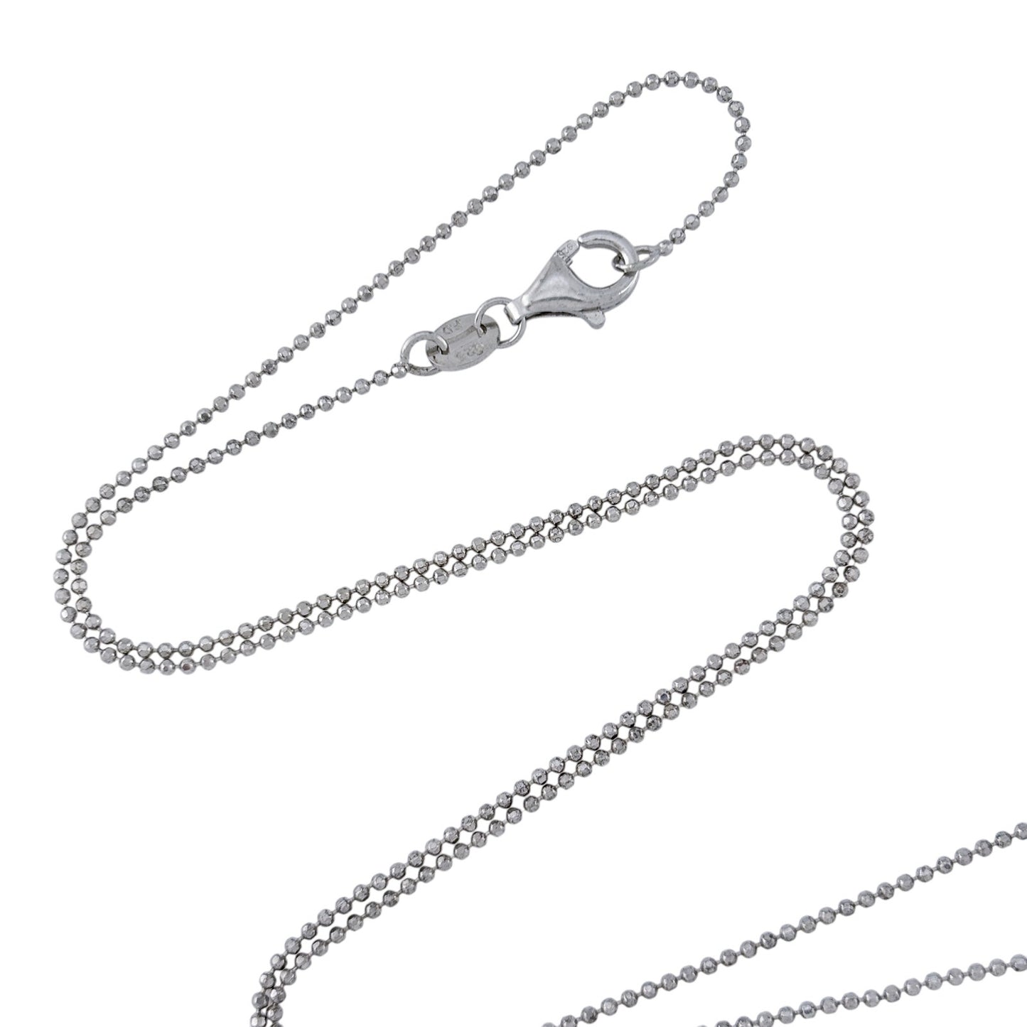 Vintage Sterling Silver 925 Ball Bead Chain Necklace 18"