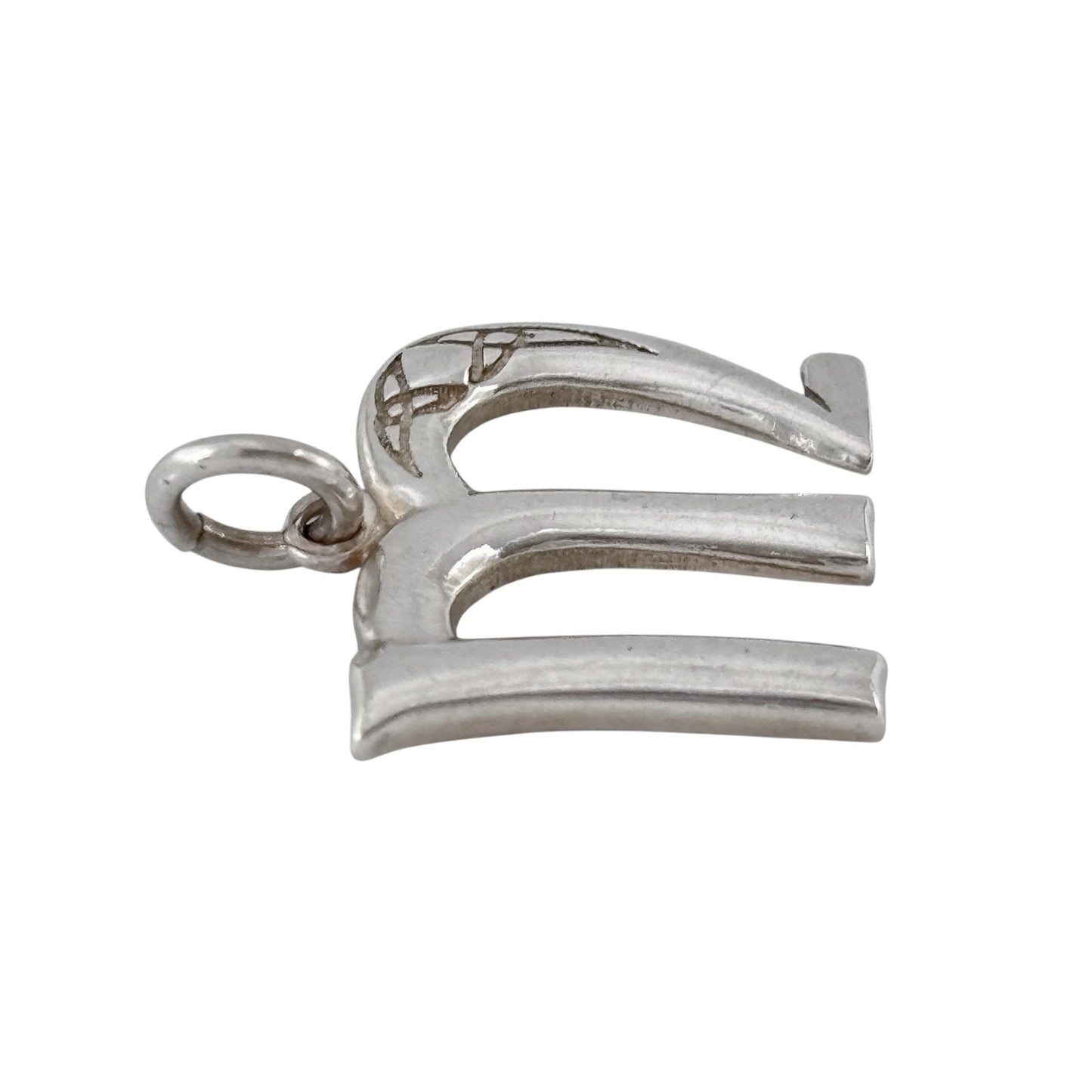 Vintage Sterling Silver 925 Celtic Letter M Pendant