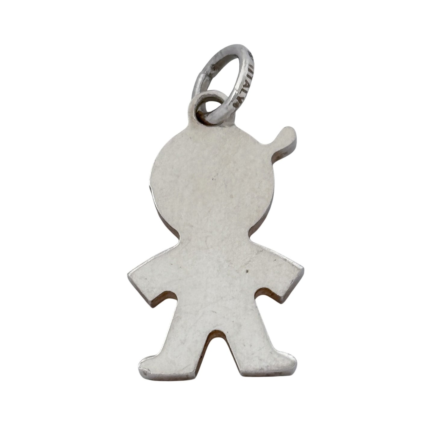 Vintage Italy Sterling Silver 925 Cubic Zirconia Boy Charm
