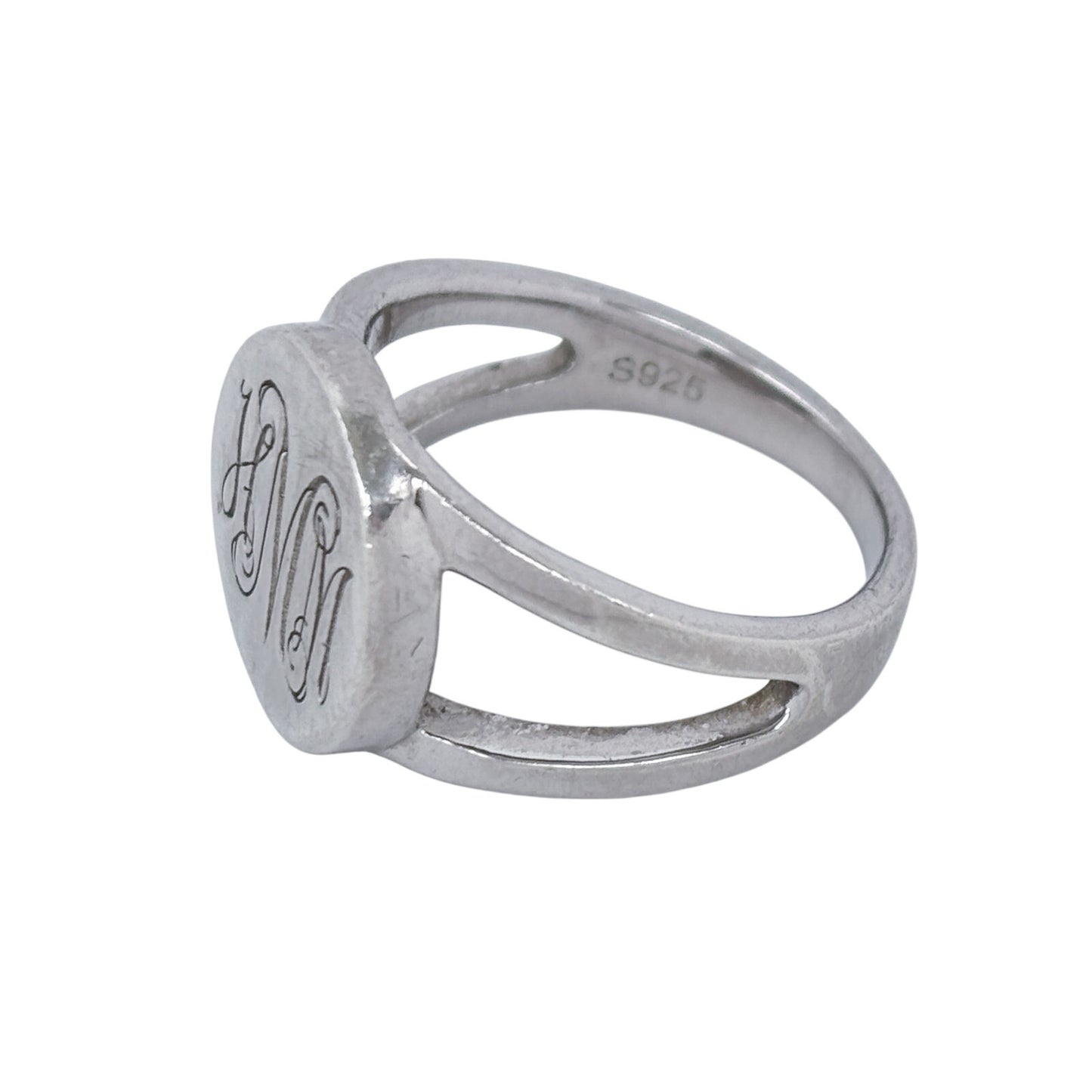 Vintage Sterling Silver 925 "HMM" Monogram Ring Size 8