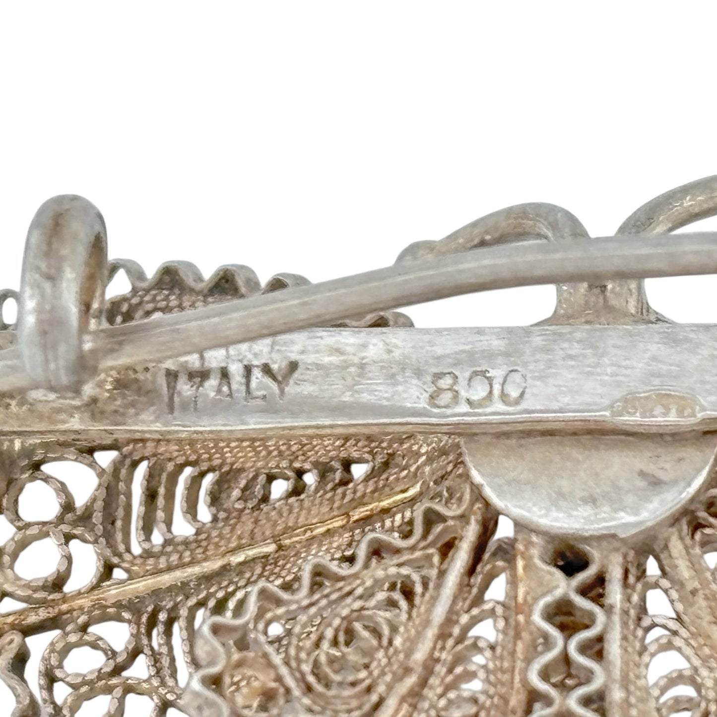 Vintage Sterling Silver 800 Filigree Butterfly Brooch