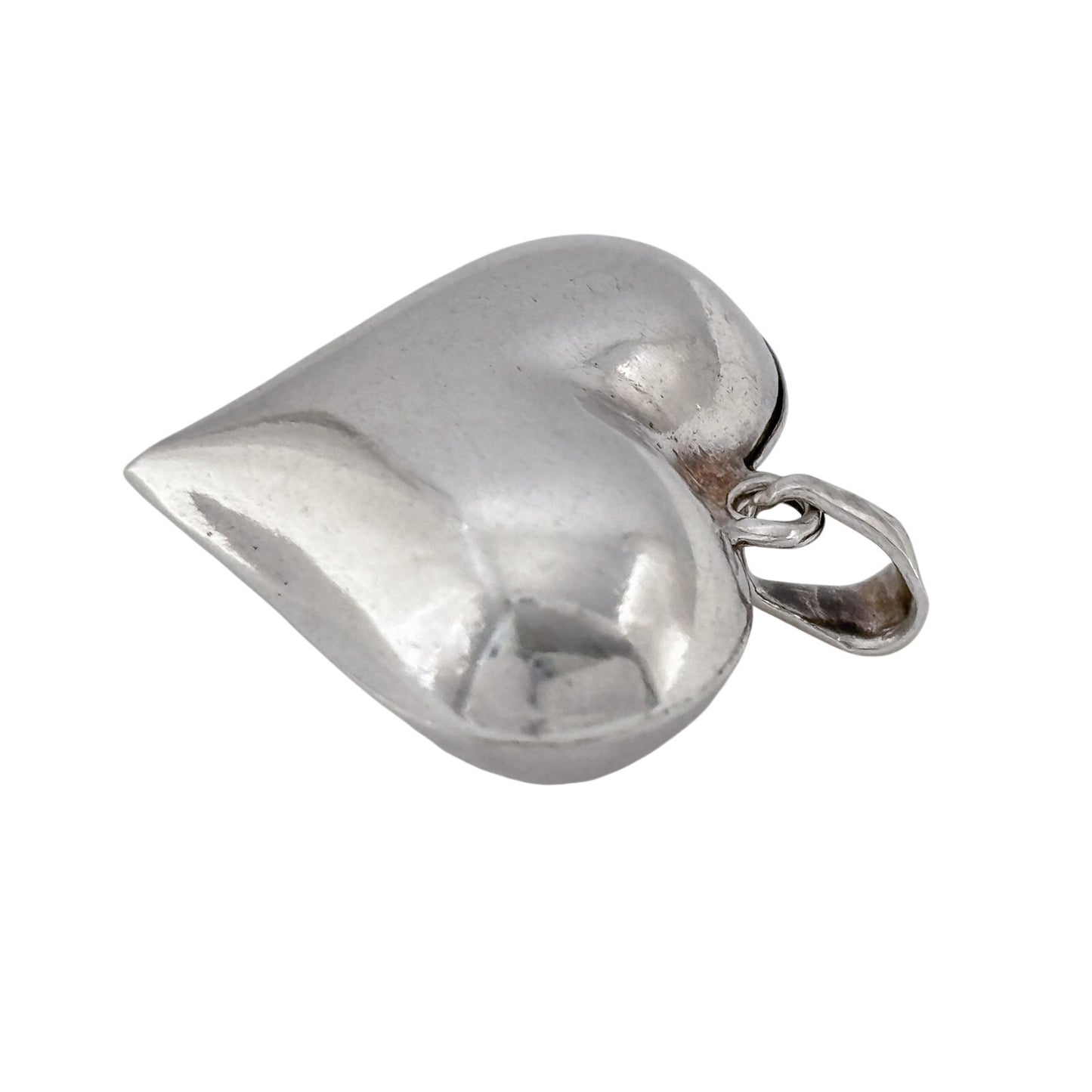 Vintage Sterling Silver 925 Puffy Heart Pendant