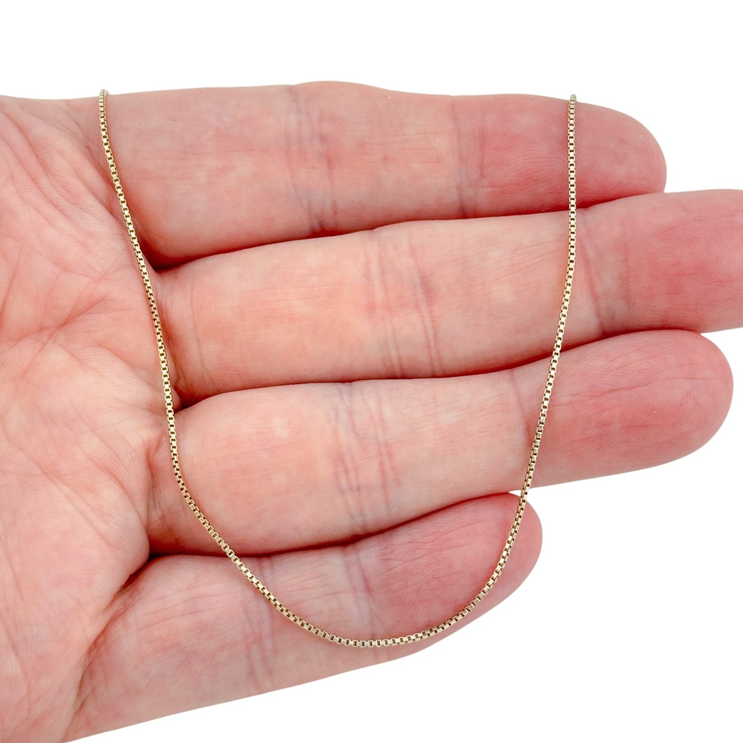 Vintage Italian Gold-Tone Sterling Silver 925 Box Chain Necklace 19"
