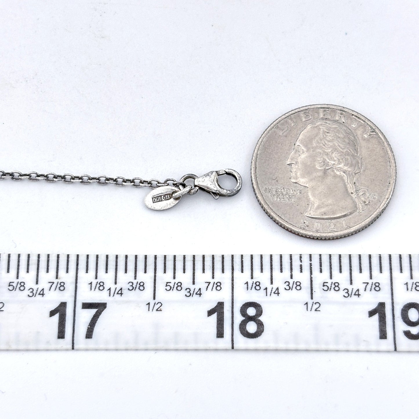 Vintage Sterling Silver 925 Blue Star Reversable Pendant Necklace 16"-18"