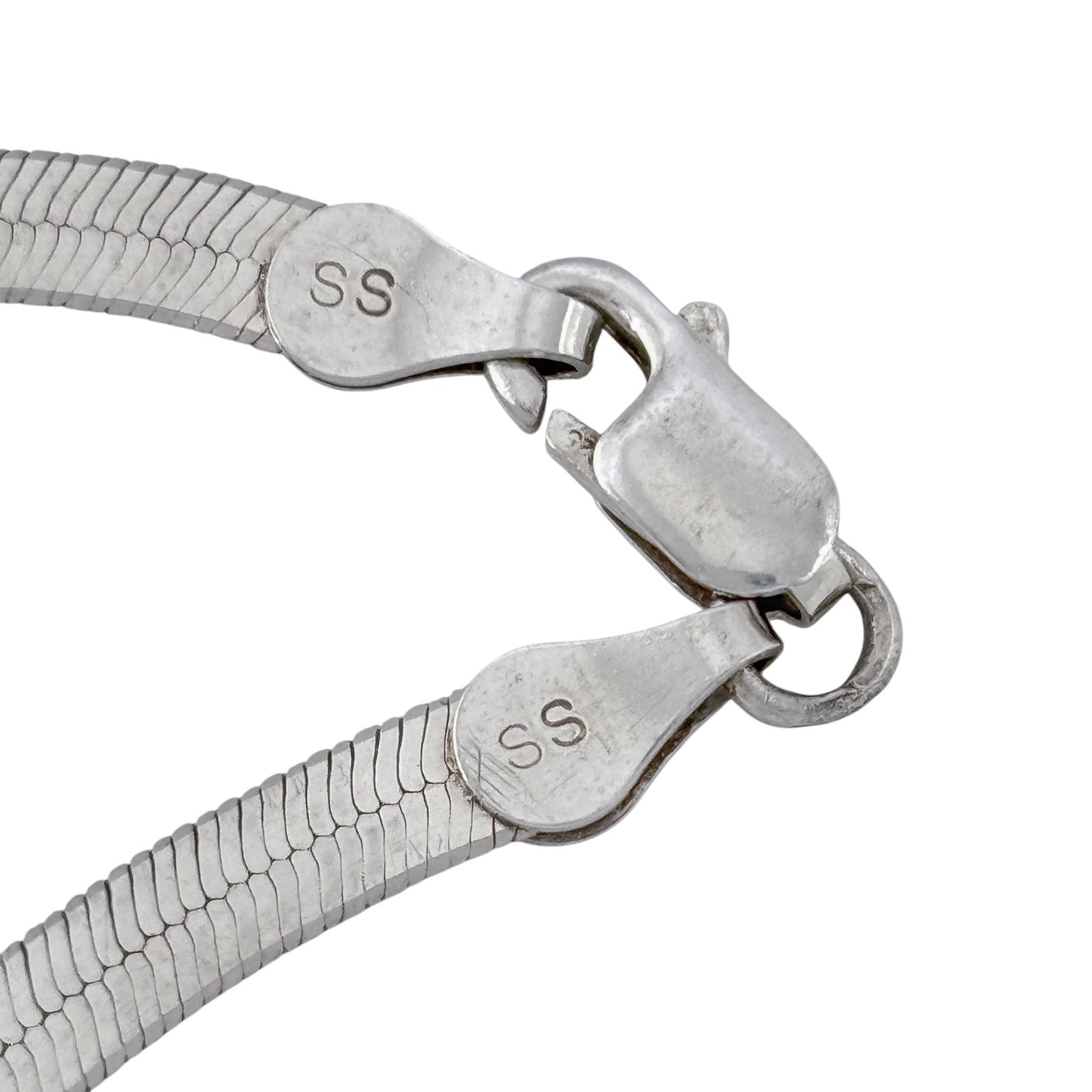 Vintage Italian Sterling Silver 925 Herringbone Chain Necklace 24.5"