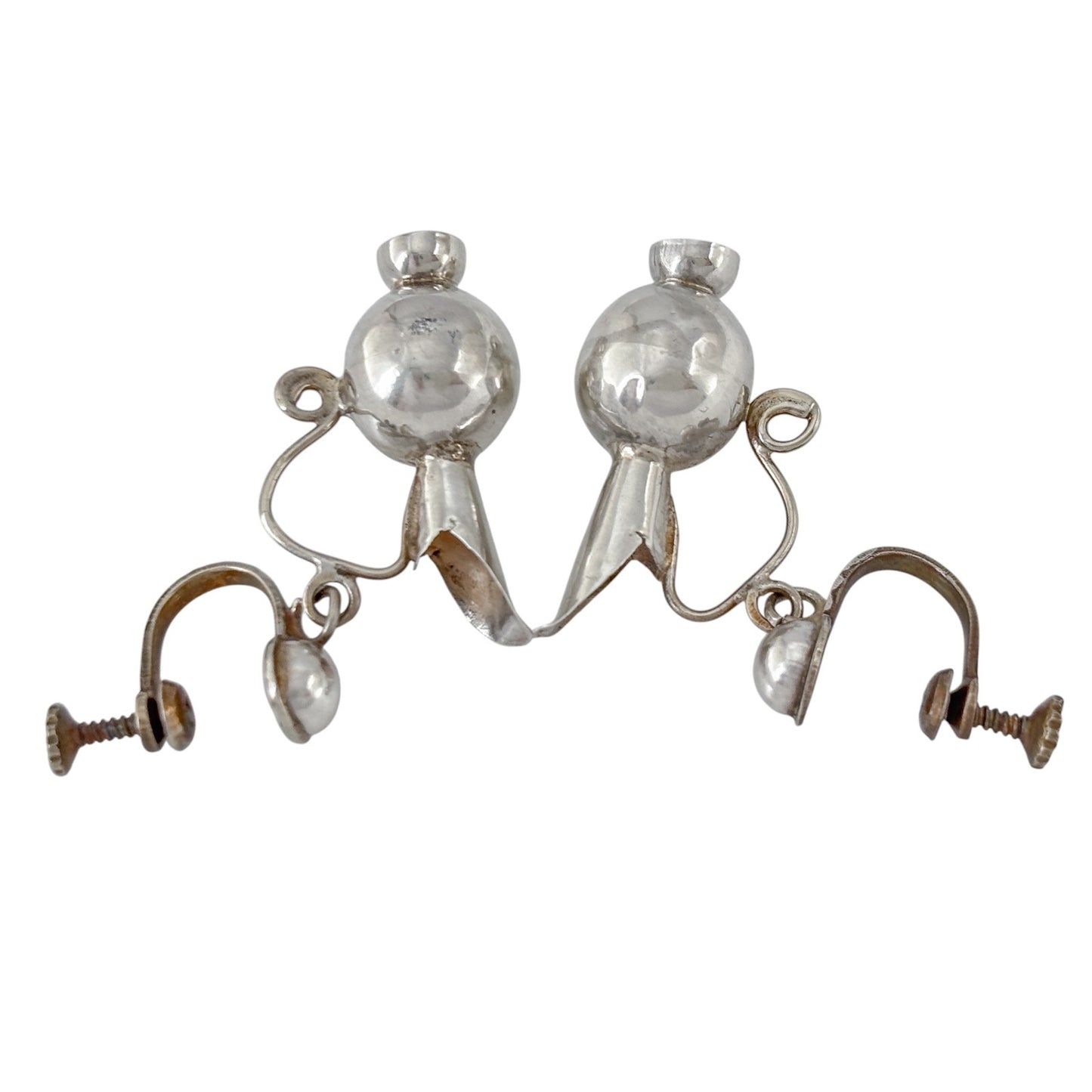 William Spratling Sterling Silver 925 Pitcher Screw-Back Earrings