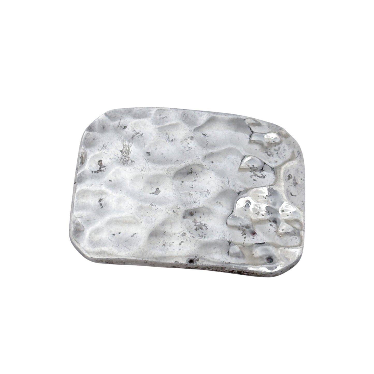 Vintage Sterling Silver 925 Hammered Rectangular Pendant