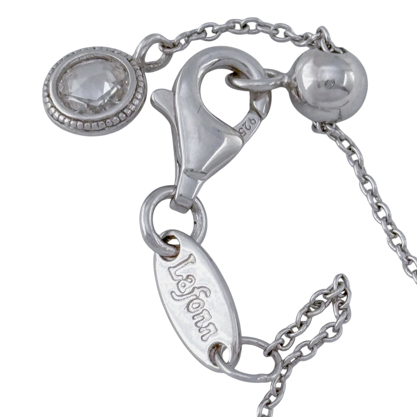 Vintage Sterling Silver 925 Cubic Zirconia Adjustable to 18" Necklace