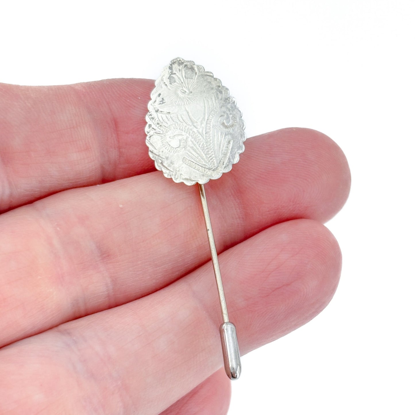 Vintage Sterling Silver 925 Floral Stick Pin