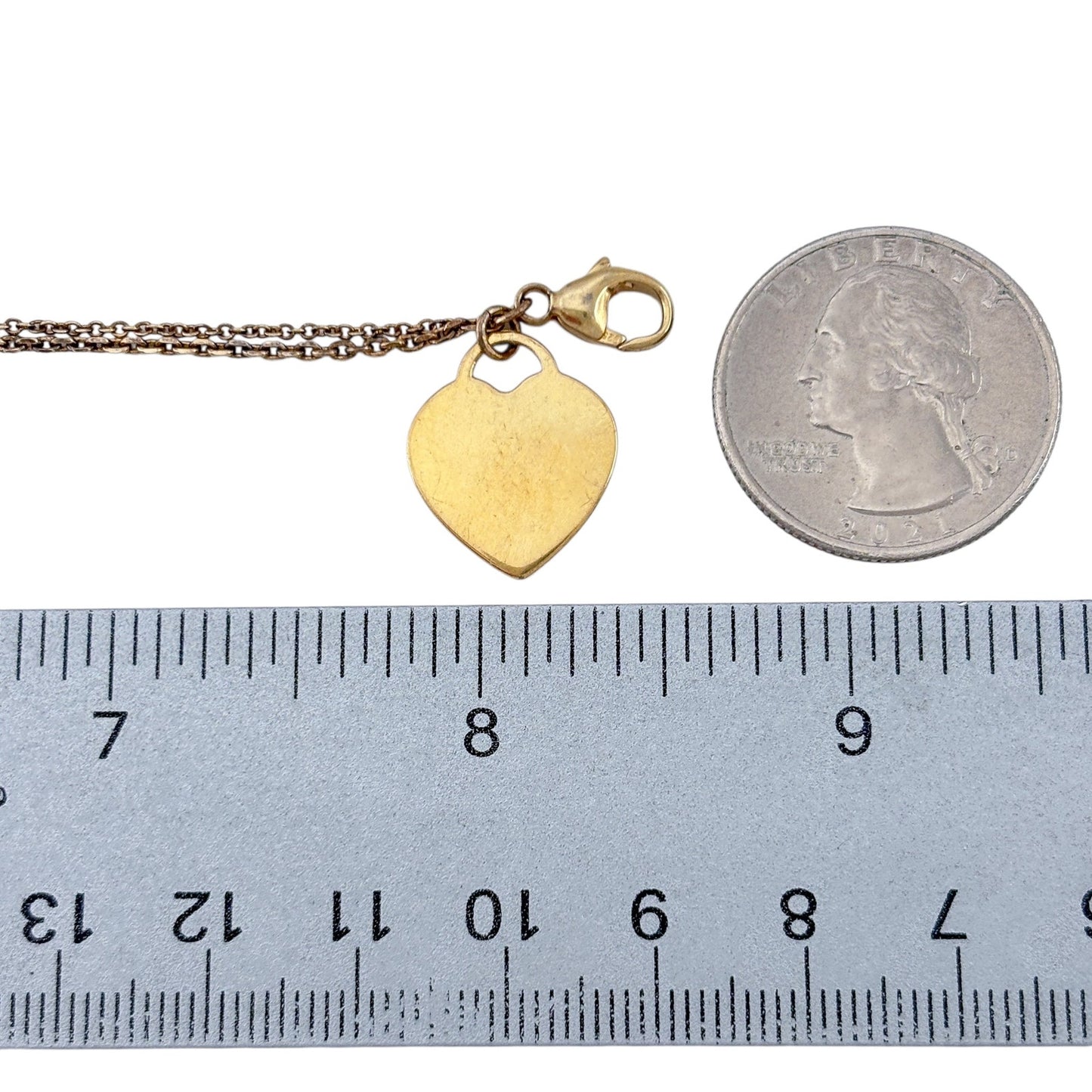 Vintage Sterling Silver 925 Gold Heart Bracelet 7"-8.25"