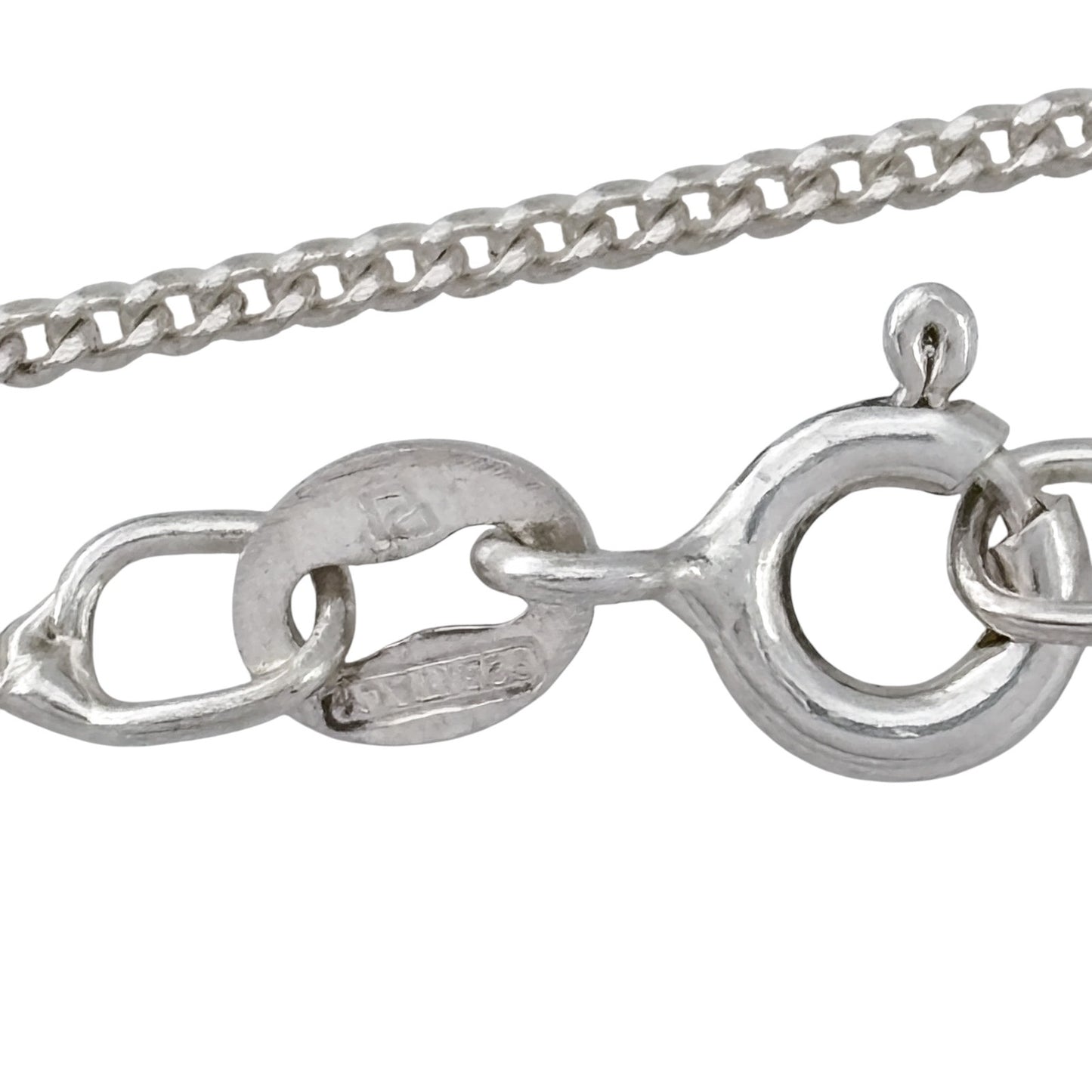 Vintage Italy Sterling Silver 925 Curb Link Chain Necklace 18"