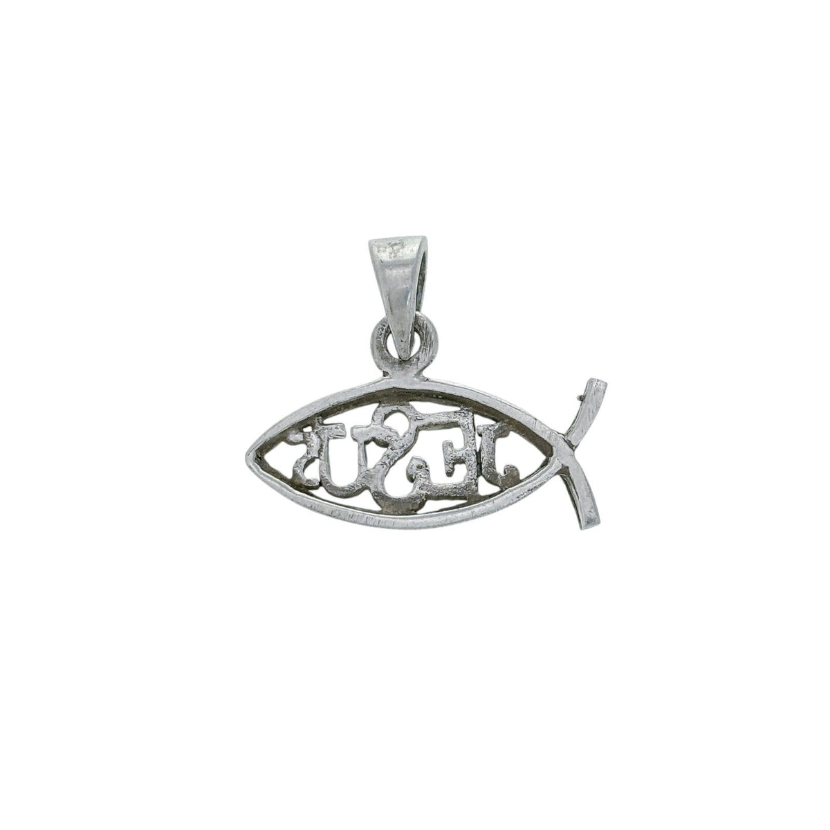 Vintage Sterling Silver 925 Ichthys Jesus Fish Pendant